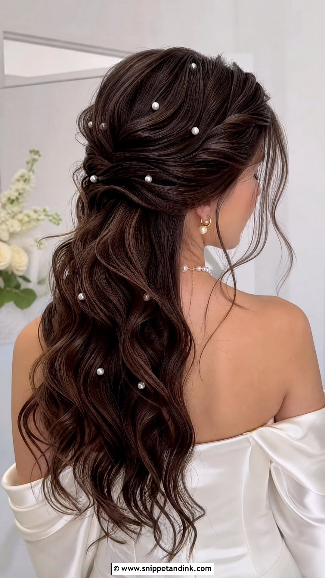 Wavy Bridal Hairstyle With Pearls - Snippet and Ink - 20 Wavy Bridal Hairstyles
