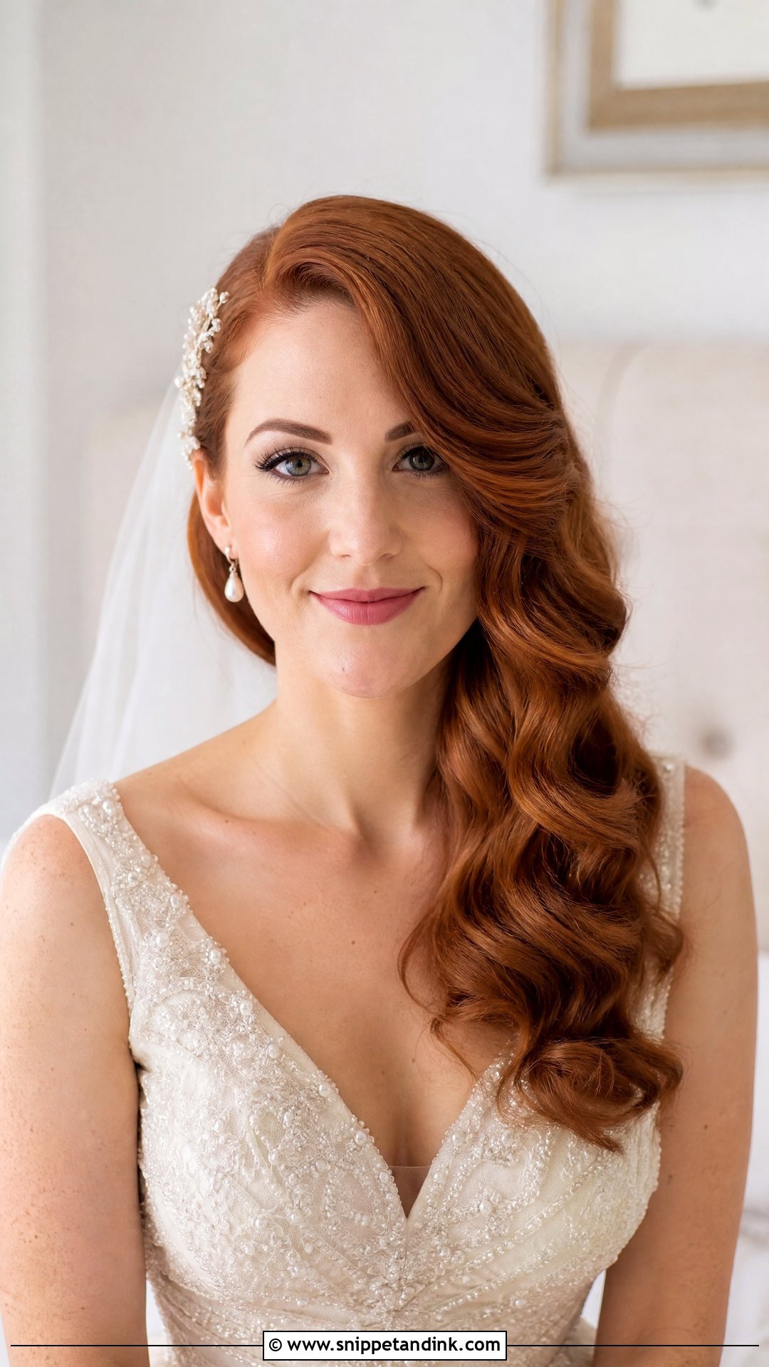 Wavy Bridal Hairstyle With Side Part - Snippet and Ink - 20 Wavy Bridal Hairstyles