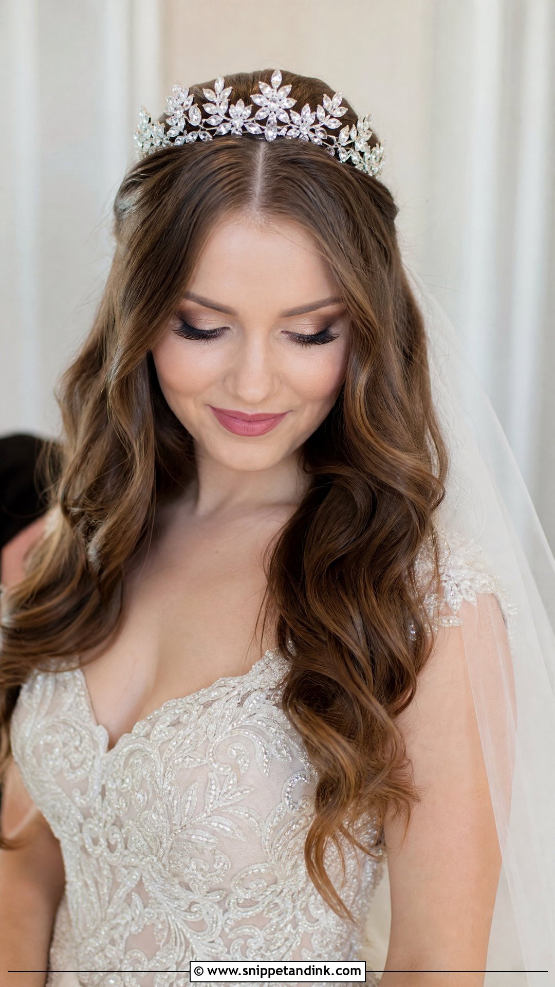 Wavy Bridal Hairstyle With Tiara - Snippet and Ink - 20 Wavy Bridal Hairstyles