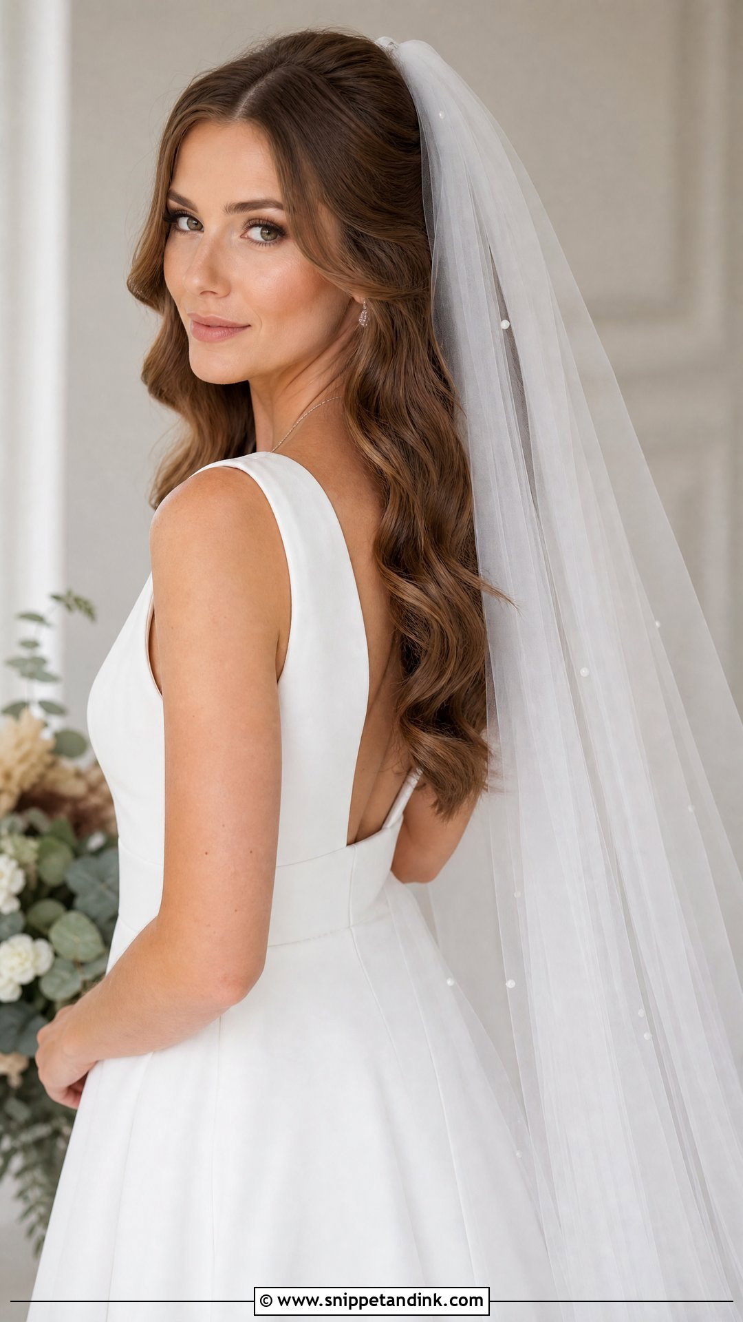 Wavy Bridal Hairstyle With Veil - Snippet and Ink - 20 Wavy Bridal Hairstyles