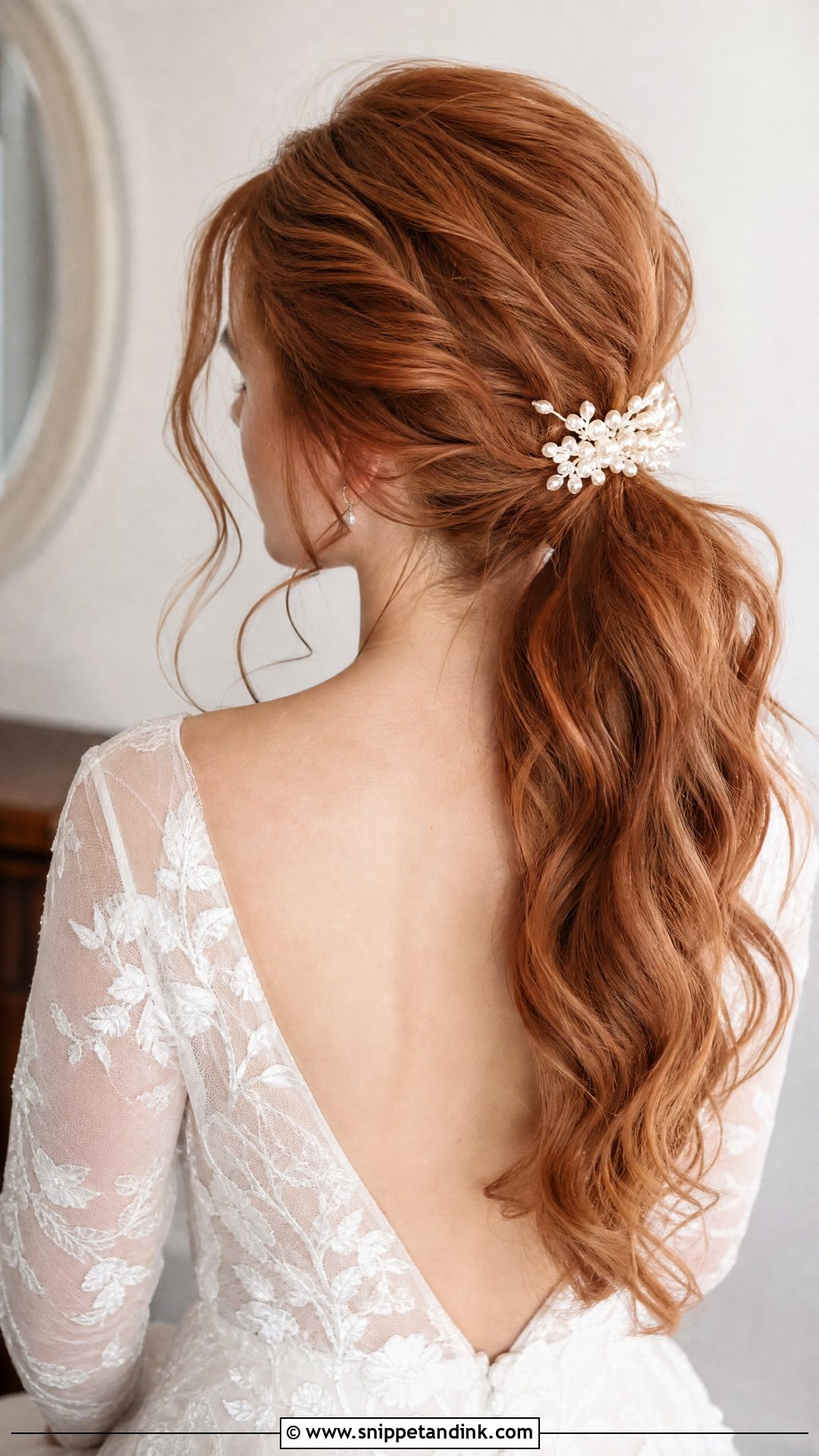 Wavy Bridal Ponytail - Snippet and Ink - 15 Bridal Pony Hairstyles