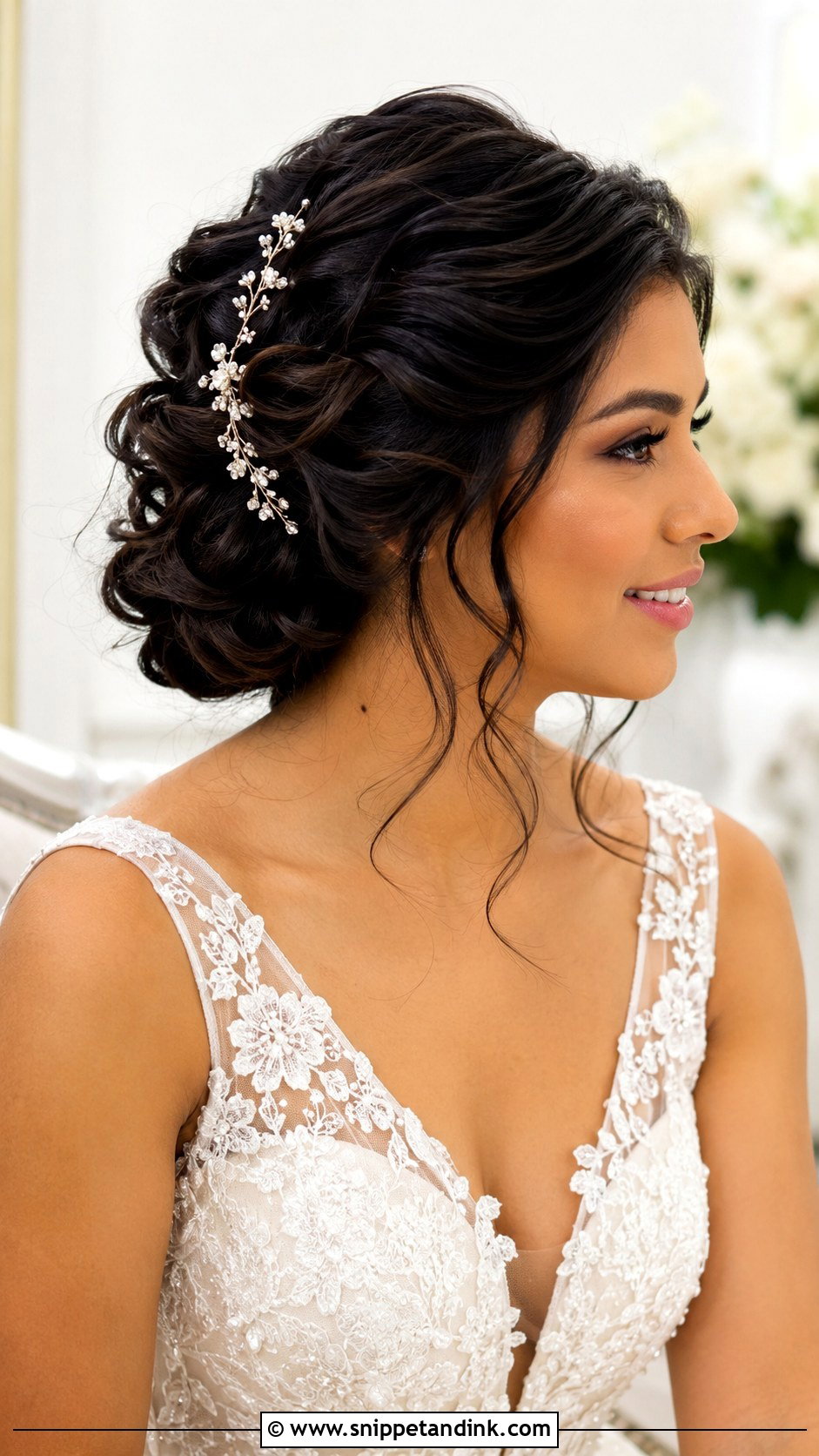 Wavy Bridal Updo - Snippet and Ink - 15 Wave Hair Wedding Ideas