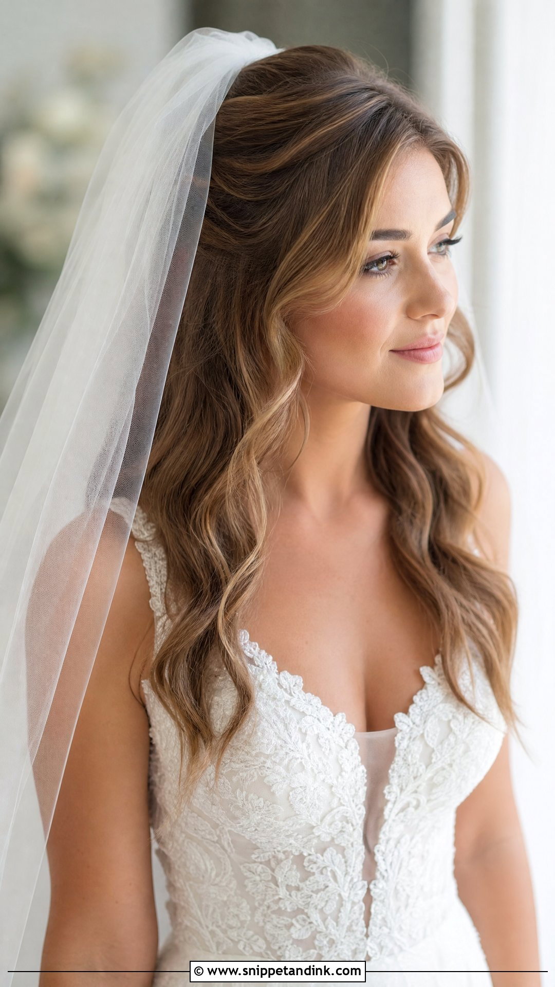 Wavy Bride Hair With Veil - Snippet and Ink - 20 Wavy Bride Hair Ideas