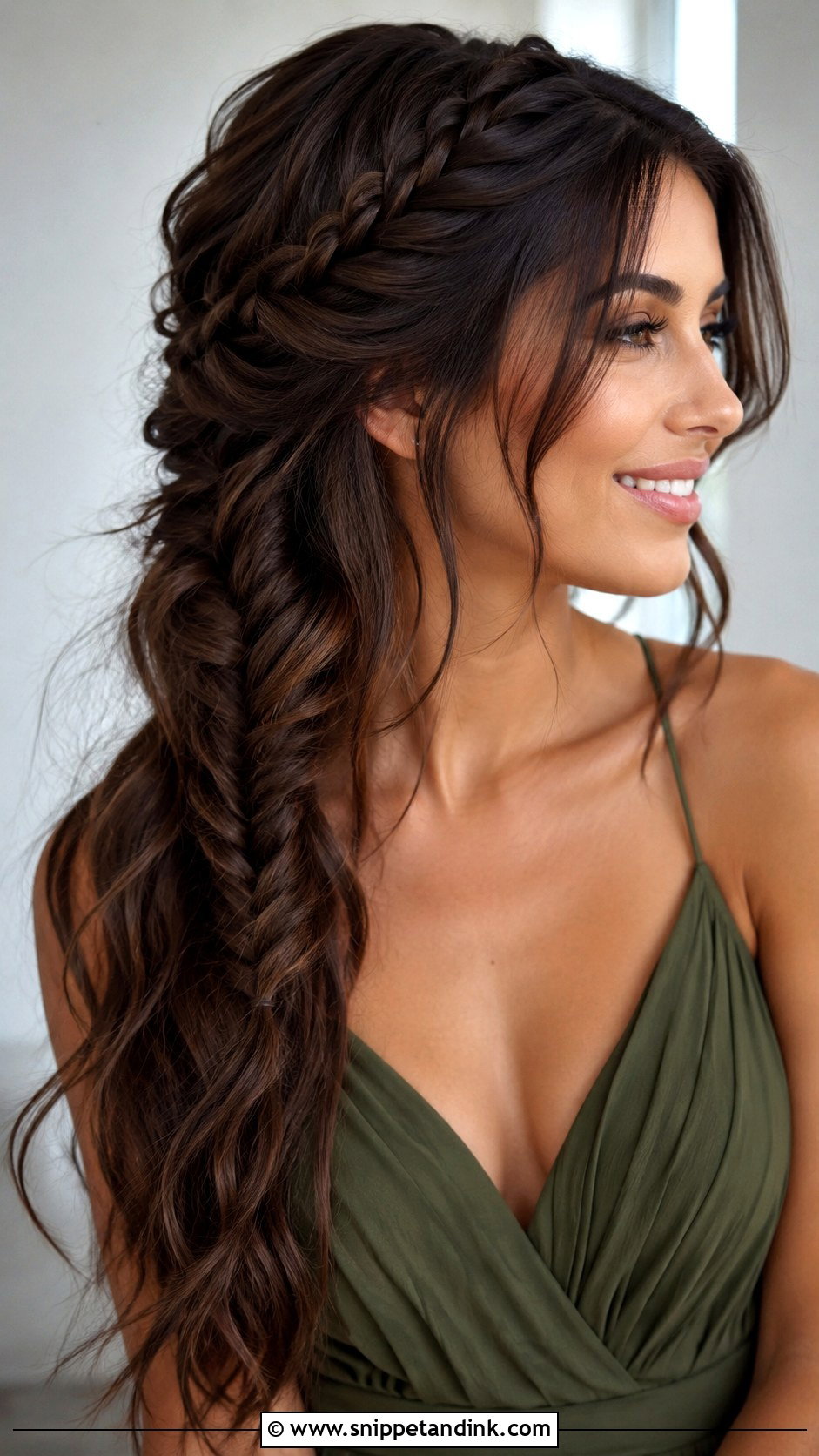 Wavy Bridesmaid Hair With Fishtail Braid - Snippet and Ink - 20 Wavy Bridesmaid Hairstyles