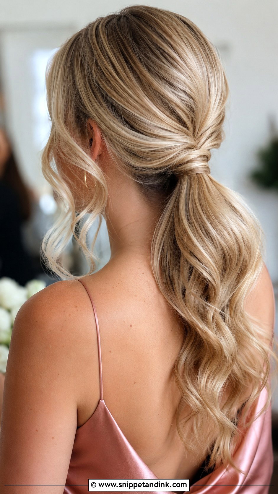 Wavy Bridesmaid Hair With Low Ponytail - Snippet and Ink - 20 Wavy Bridesmaid Hairstyles