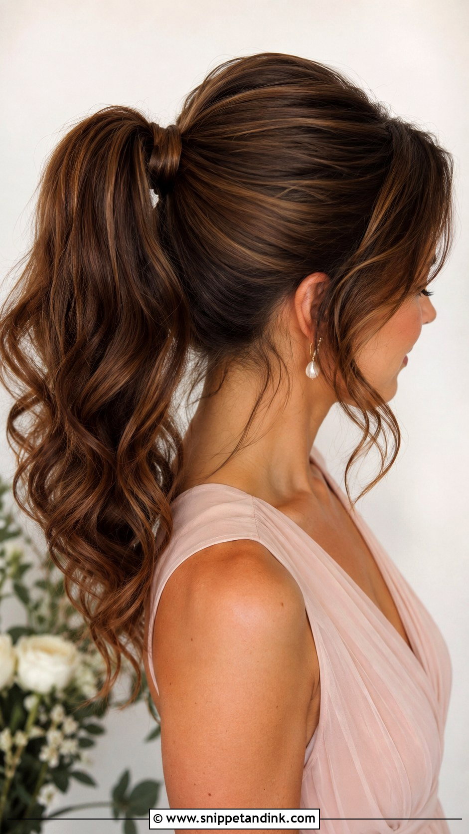 Wavy Bridesmaid High Ponytail - Snippet and Ink - 25 Bridesmaid High Ponytail Ideas