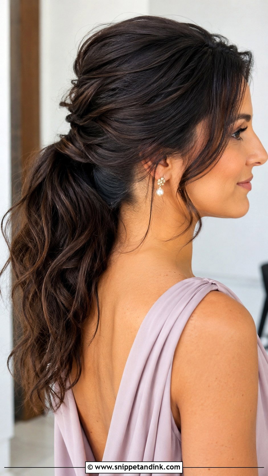 Wavy Bridesmaid Ponytail Updo - Snippet and Ink - 20 Bridesmaid Hair Updo Ponytail Ideas