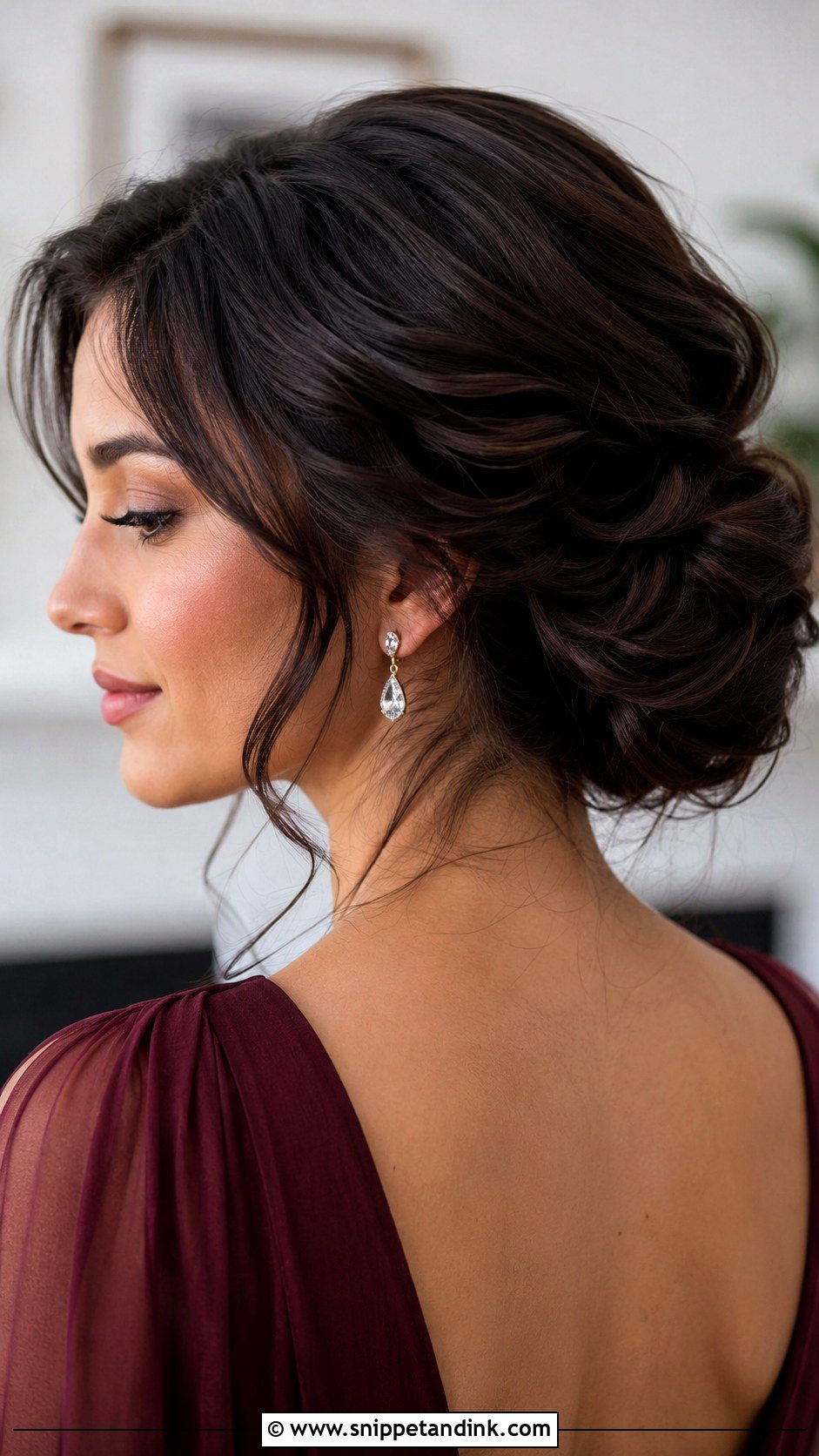 Wavy Chignon Wedding Guest Hairstyle - Snippet and Ink - 15 Wavy Hair Wedding Guest Hairstyles