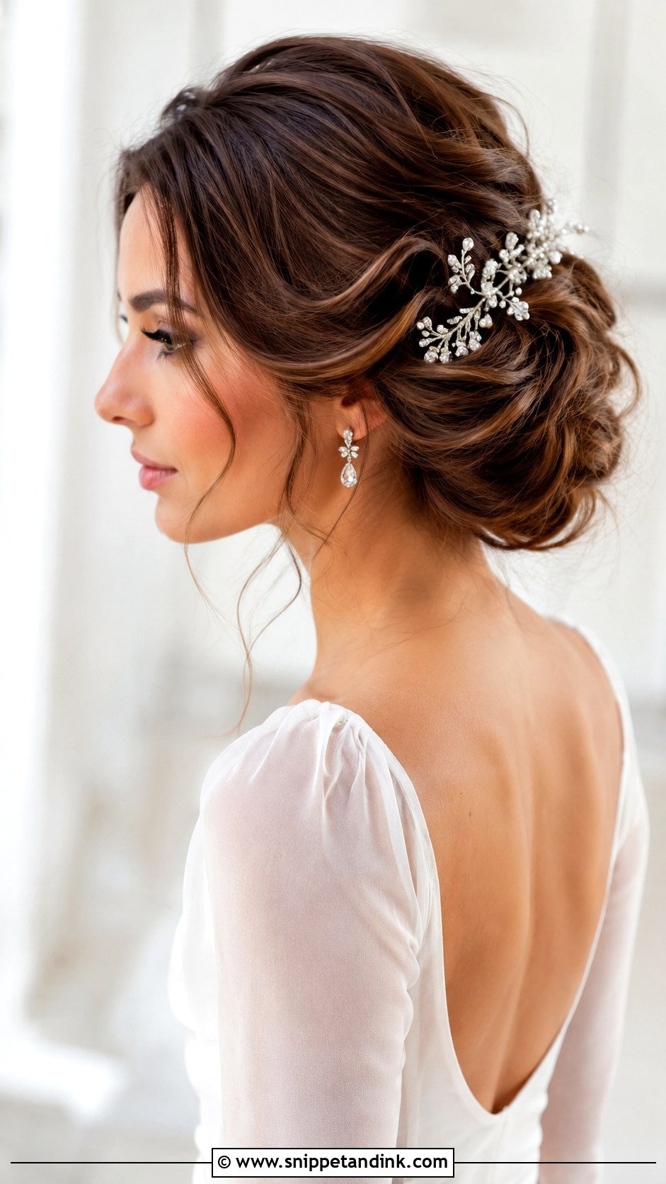 Wavy Chignon Wedding Hairstyle - Snippet and Ink - 15 Wedding Hairstyles for Wavy Hair