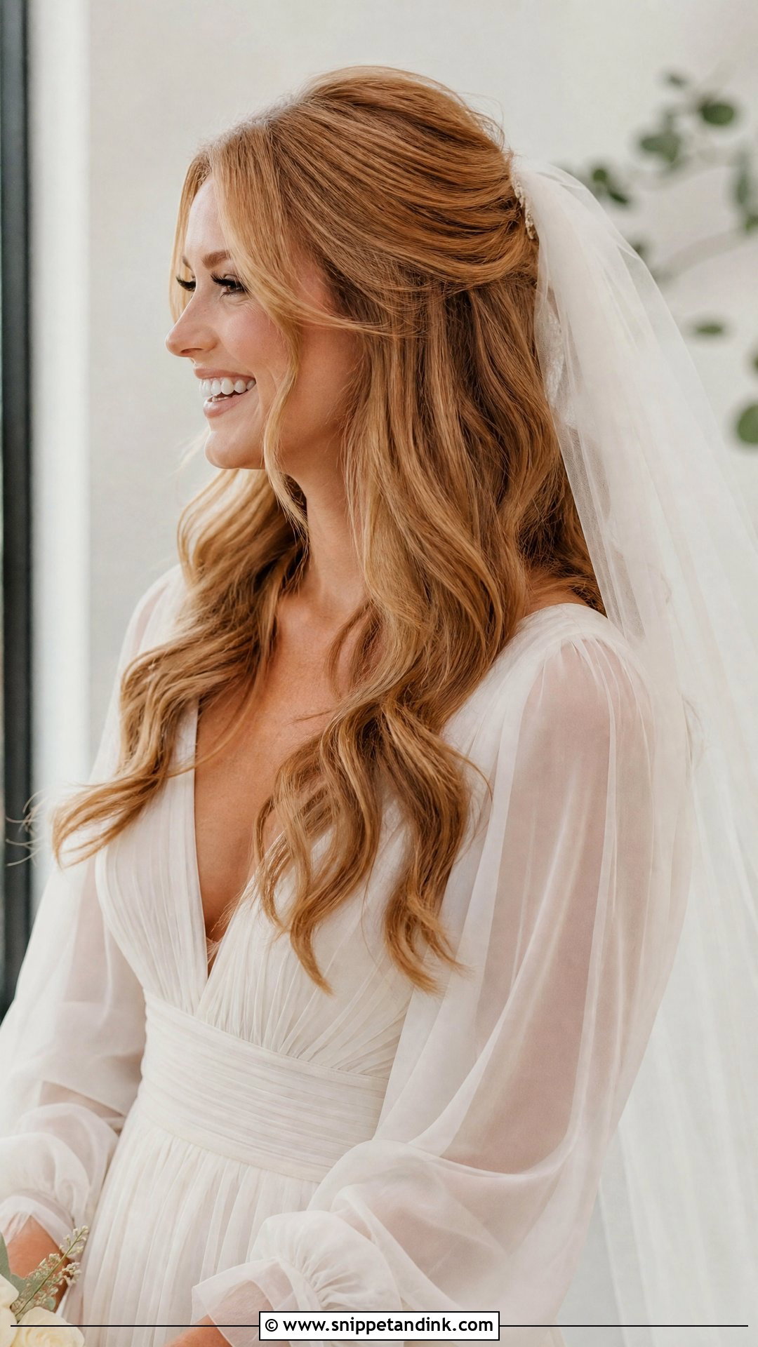 Wavy Down Bridal Hairstyle For Long Face - Snippet and Ink - 15 Bridal Hairstyles for Long Face