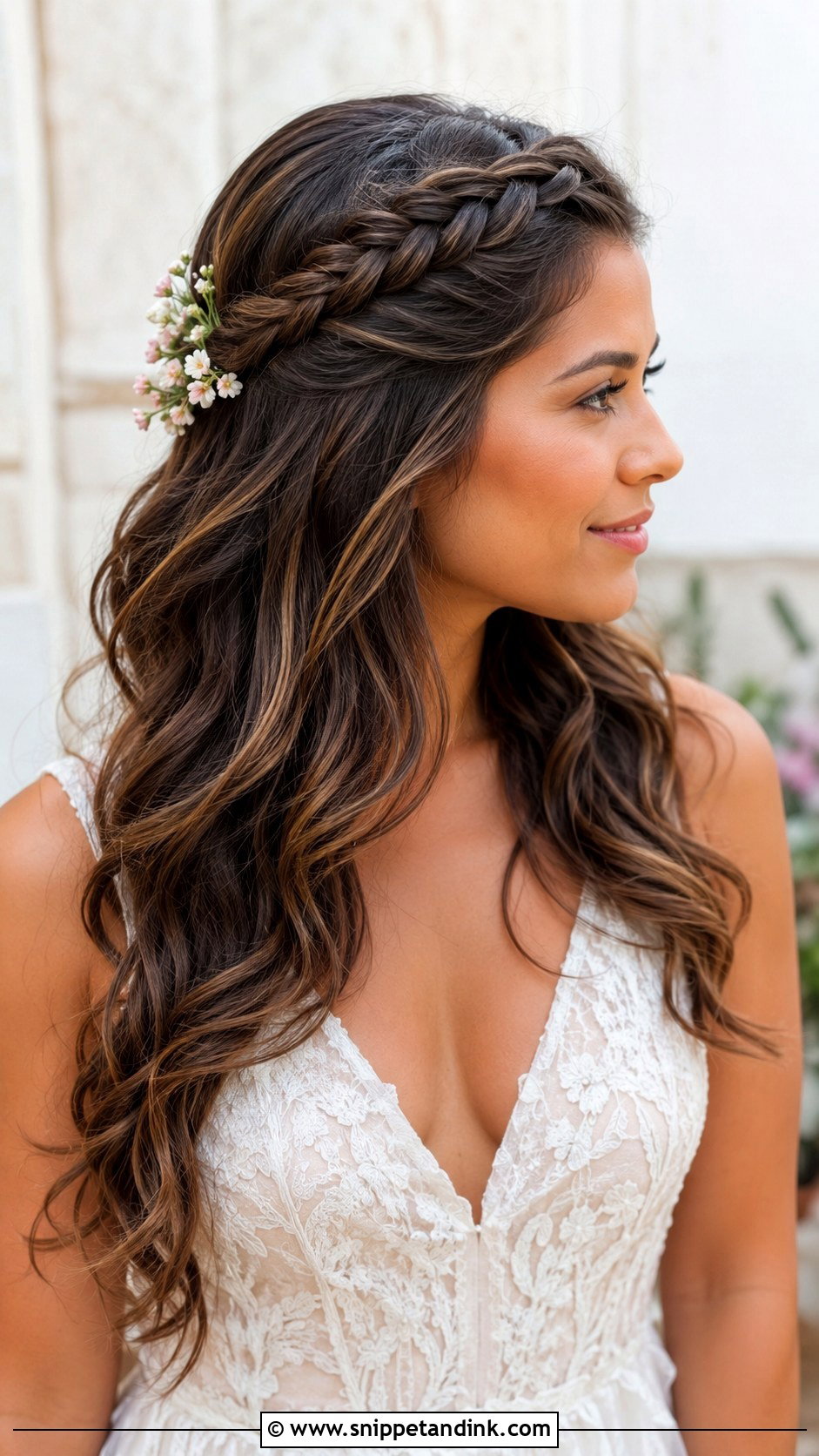 Wavy Hair With Braided Headband for Wedding - Snippet and Ink - 25 Wavy Hairstyles for Wedding