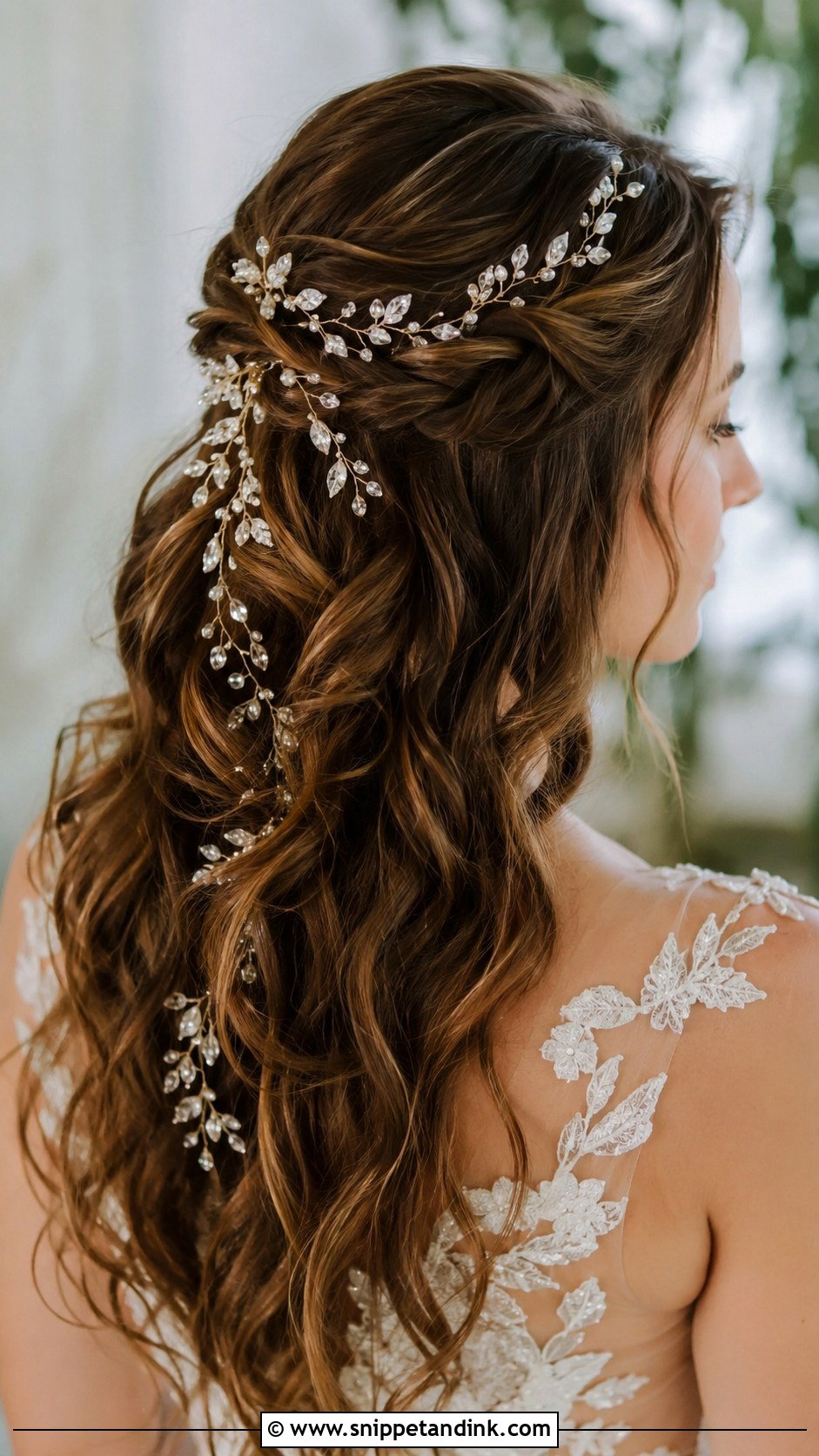 Wavy Hair With Hair Vine - Snippet and Ink - 20 Long Wavy Hairstyles for Wedding