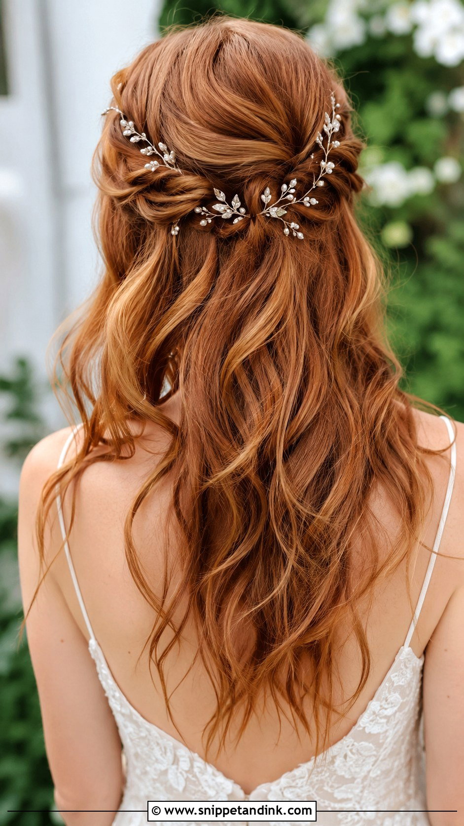 Wavy Hair With Hair Vine for Wedding - Snippet and Ink - 25 Wavy Hairstyles for Wedding
