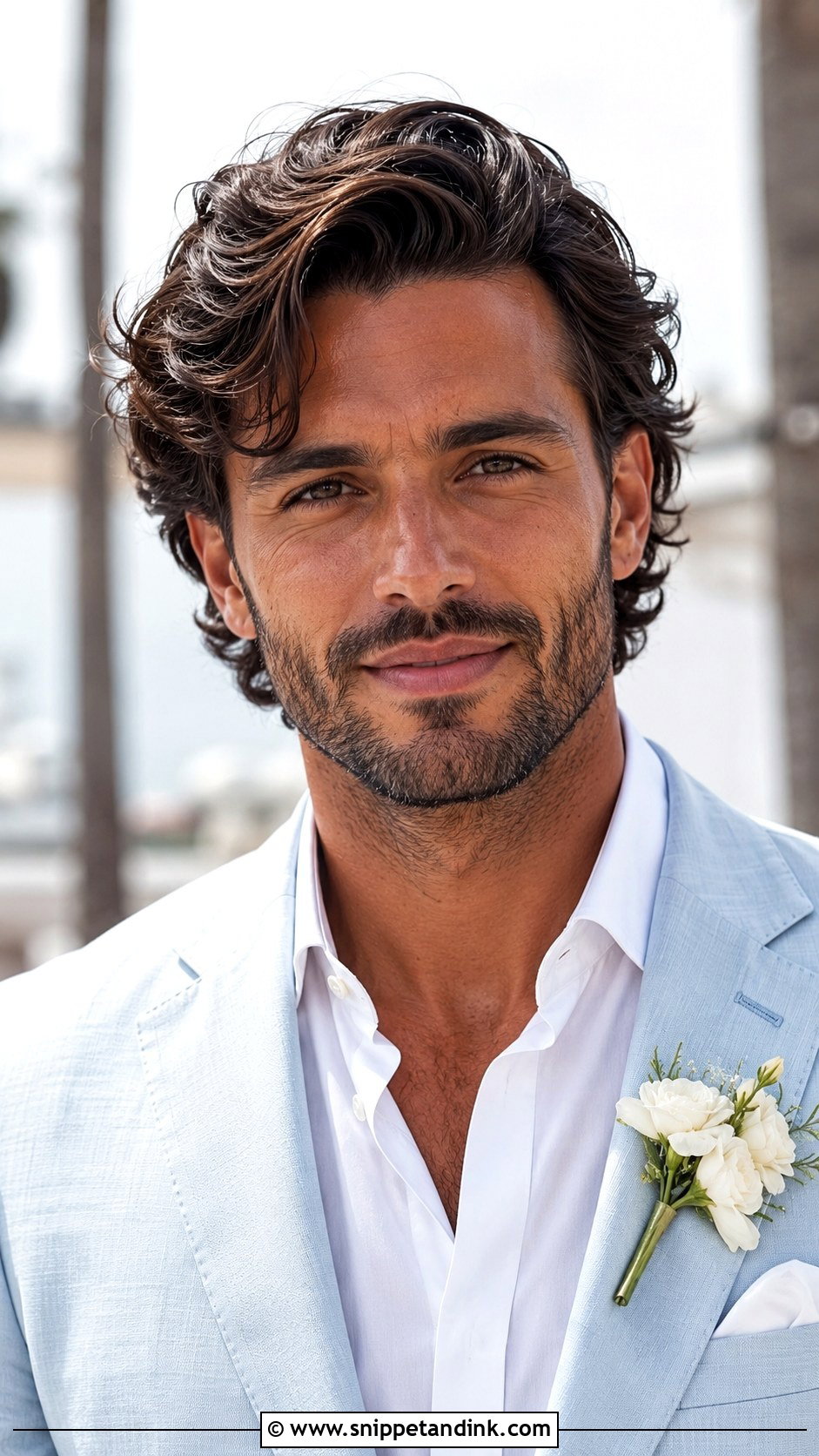 Wavy Hair With Side Part - Snippet and Ink - 25 Groom Haircut Ideas