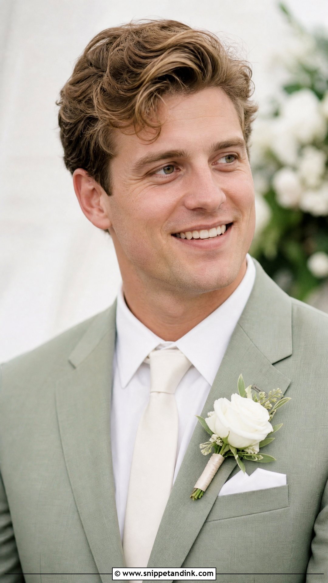 Wavy Hair With Side Sweep - Snippet and Ink - 20 Groom Hairstyle Ideas