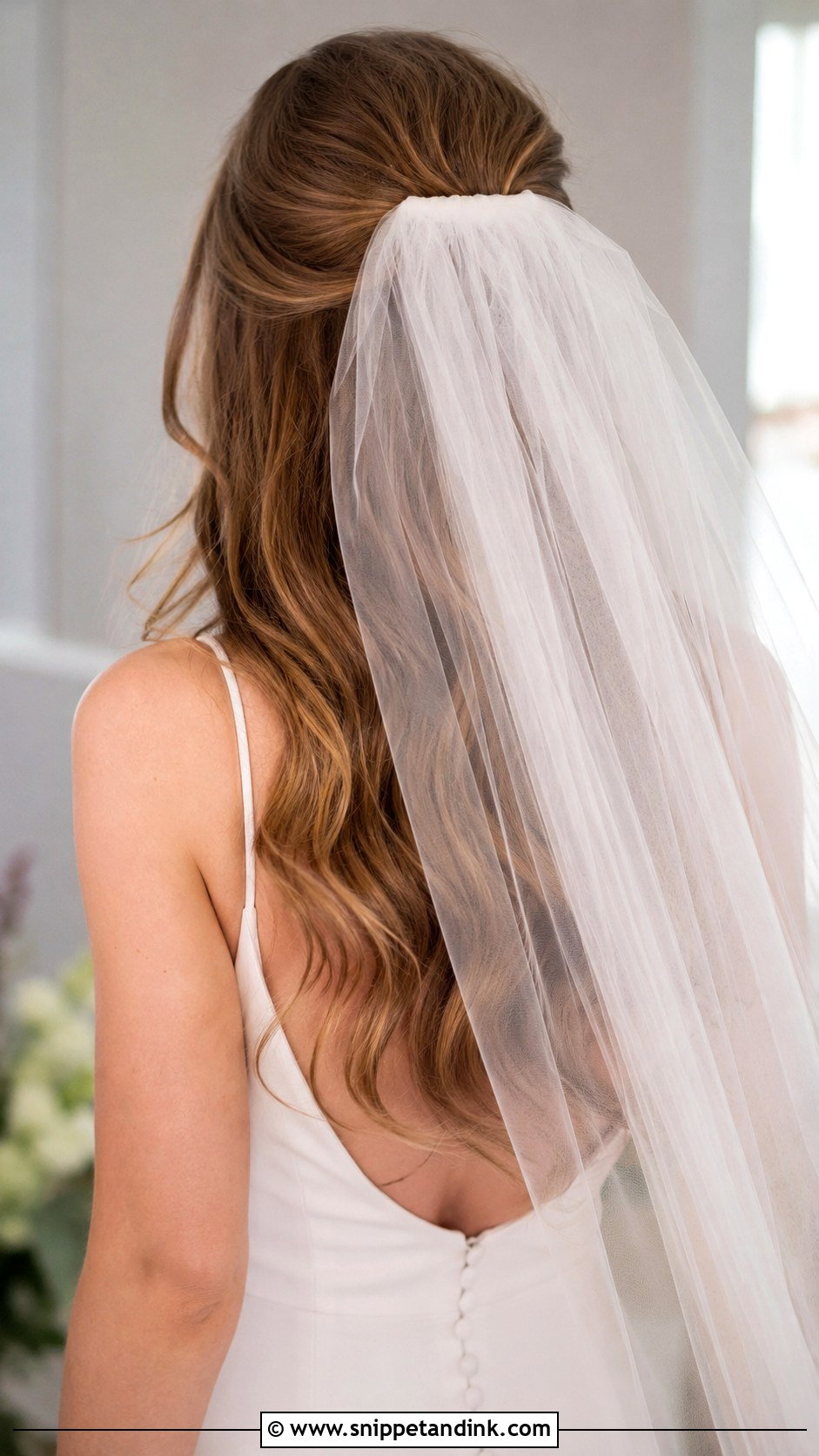 Wavy Hair With Veil and Waves - Snippet and Ink - 20 Long Wavy Hairstyles for Wedding