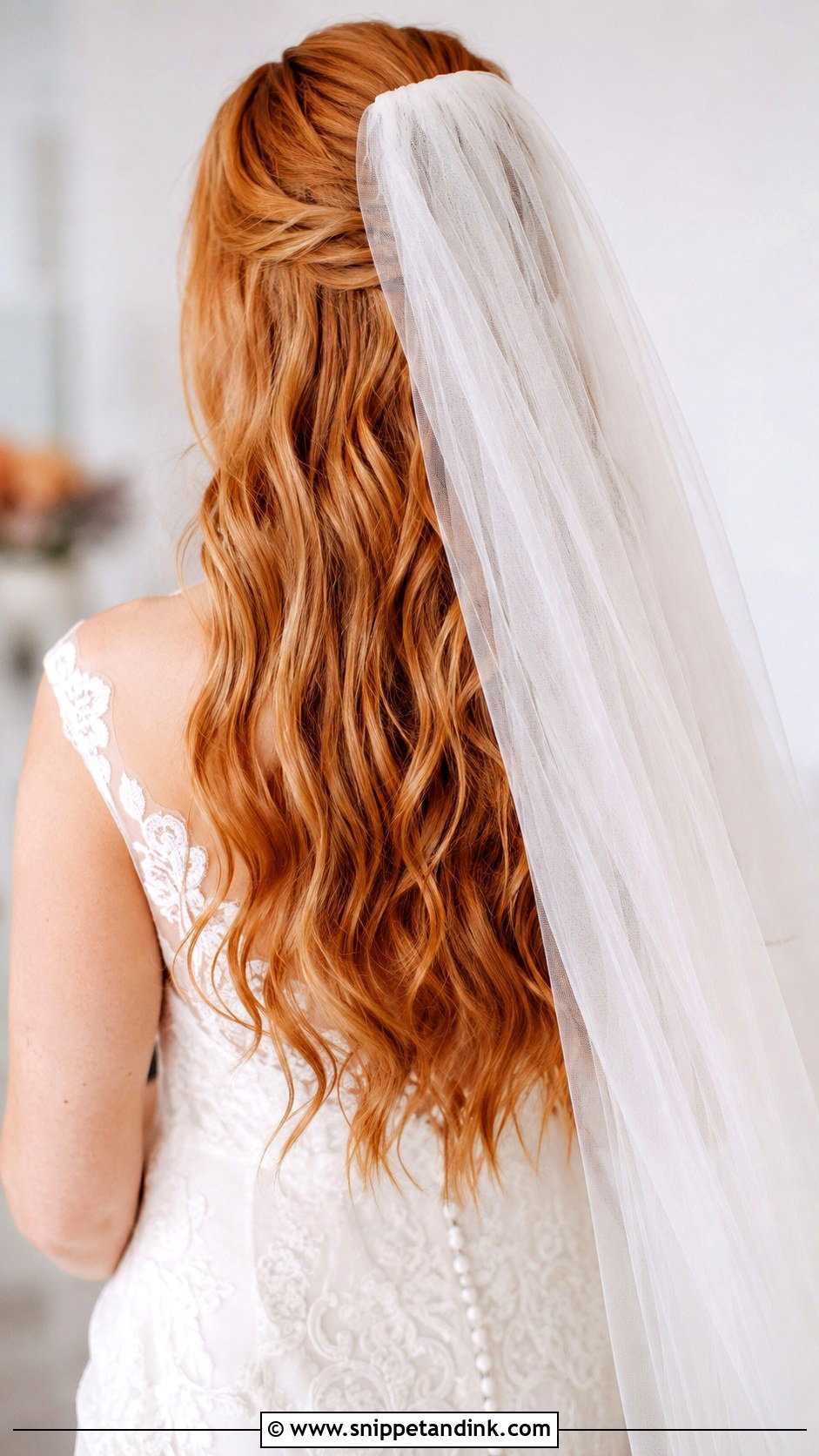 Wavy Hair With Veil for Wedding - Snippet and Ink - 25 Wavy Hairstyles for Wedding