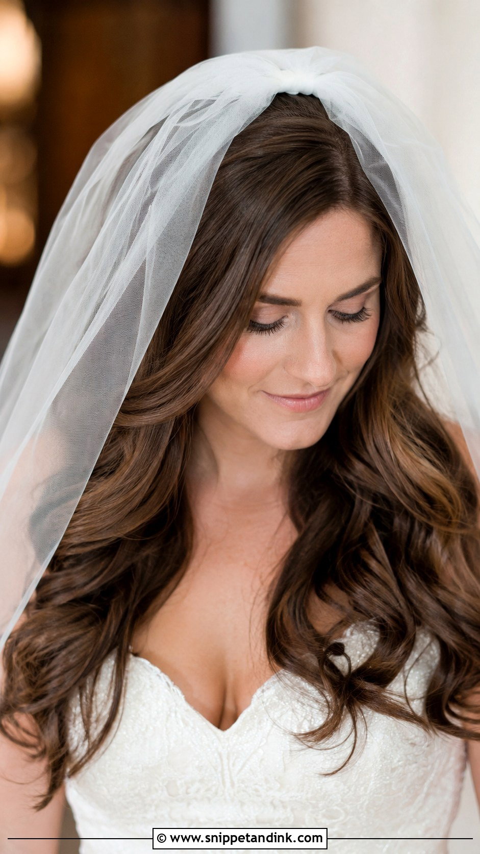 Wavy Hair With Veil for Wedding - Snippet and Ink - 25 Wavy Hair for Wedding Ideas