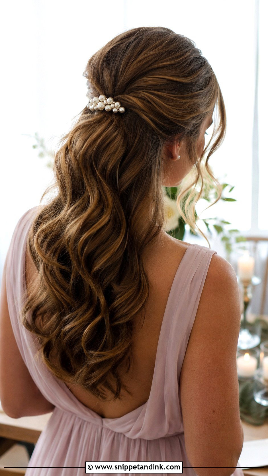 Wavy Half Pony Wedding Hairstyle - Snippet and Ink - 20 Half Pony Hairstyles for Wedding