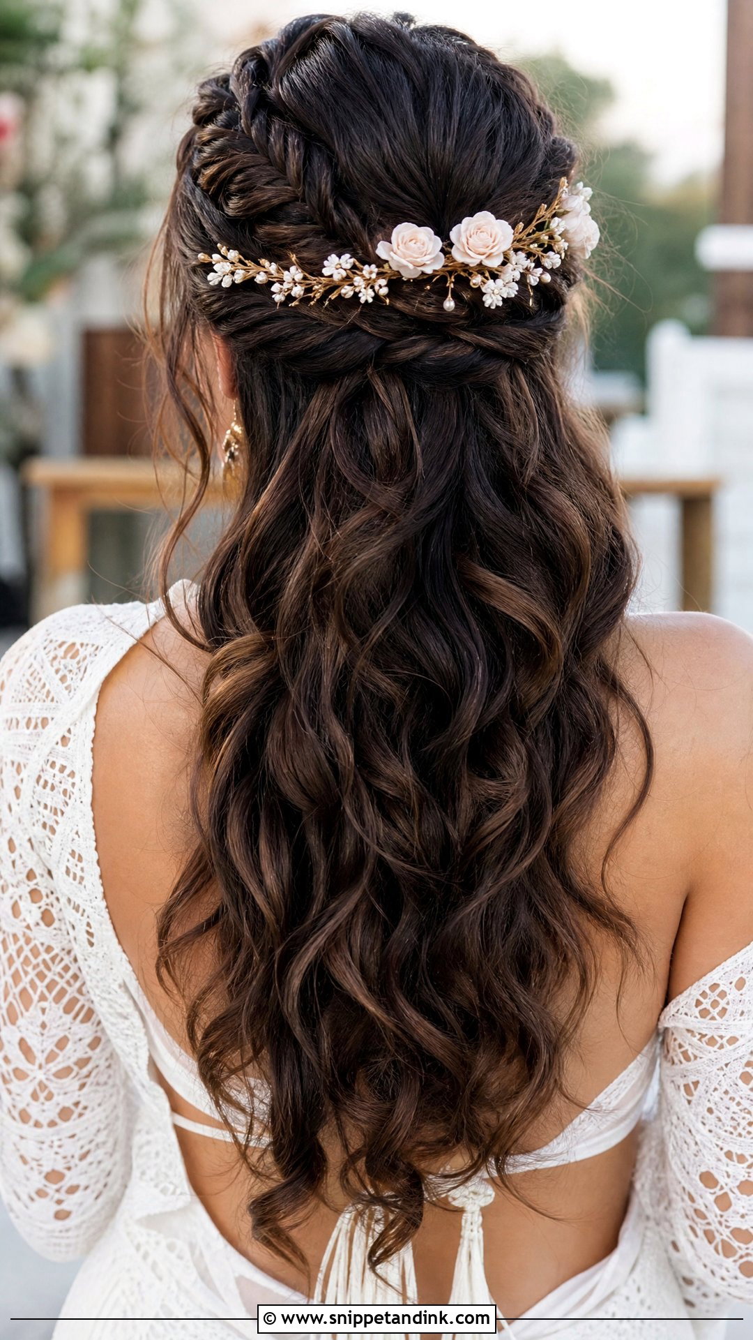 Wavy Half Up Braid for Wedding - Snippet and Ink - 20 Wavy Hairstyle for Wedding Ideas