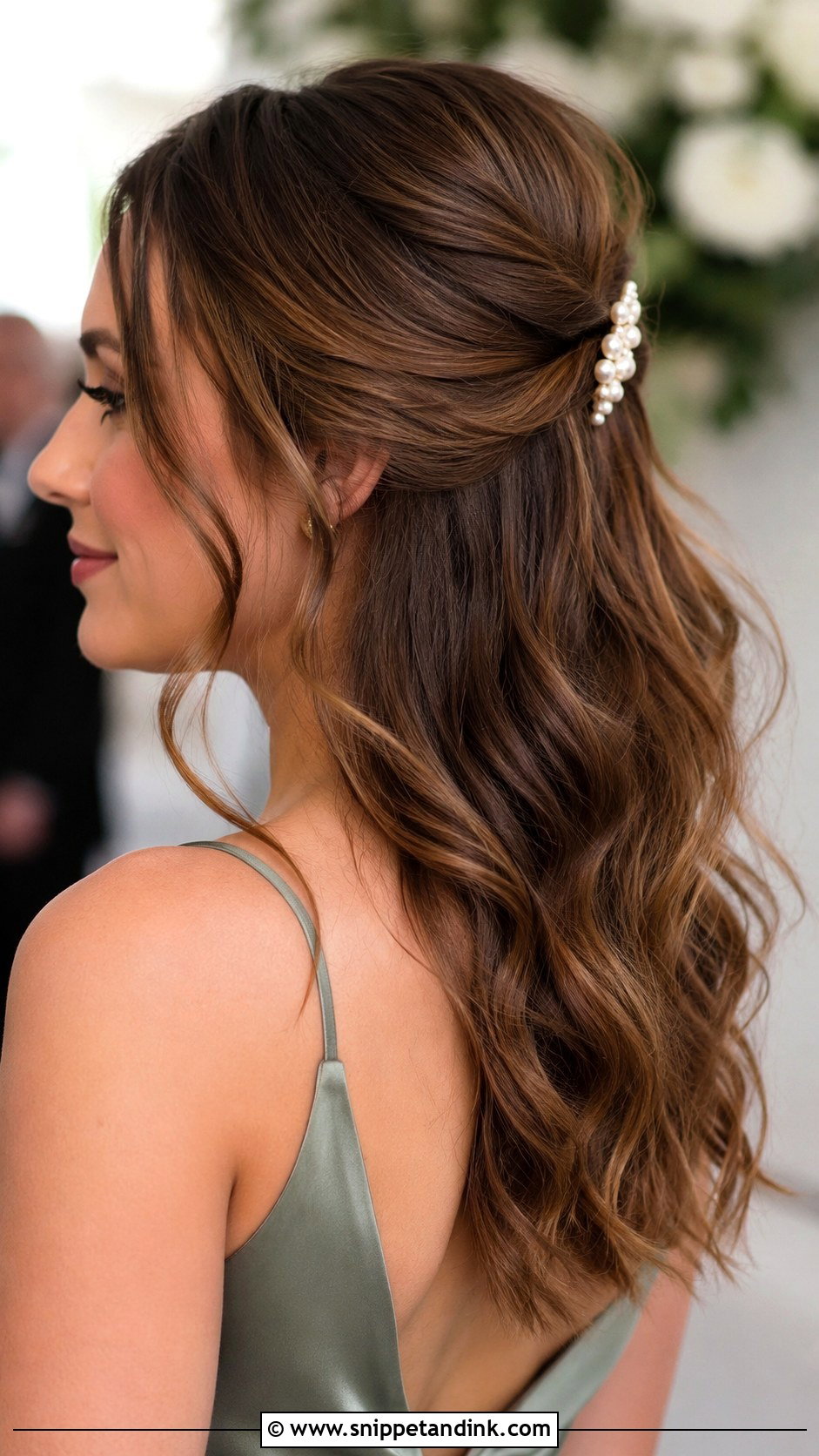 Wavy Half Up Half Down Wedding Guest Hair - Snippet and Ink - 15 Wavy Hairstyles Wedding Guest