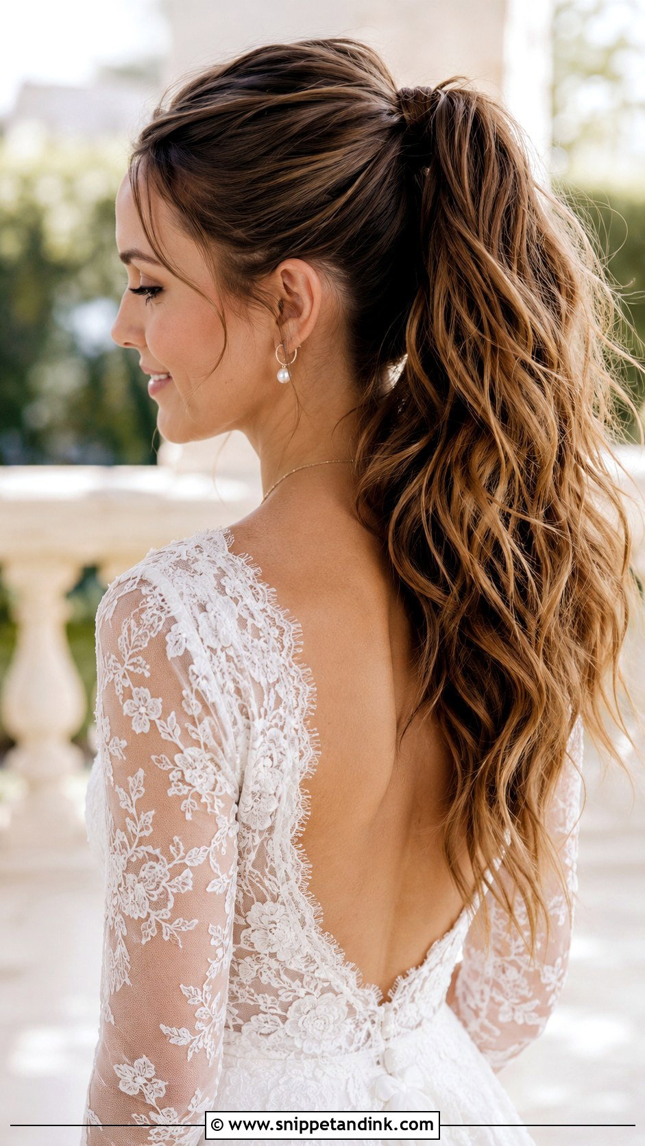Wavy High Ponytail for Brides - Snippet and Ink - 25 High Pony Wedding Hair Ideas