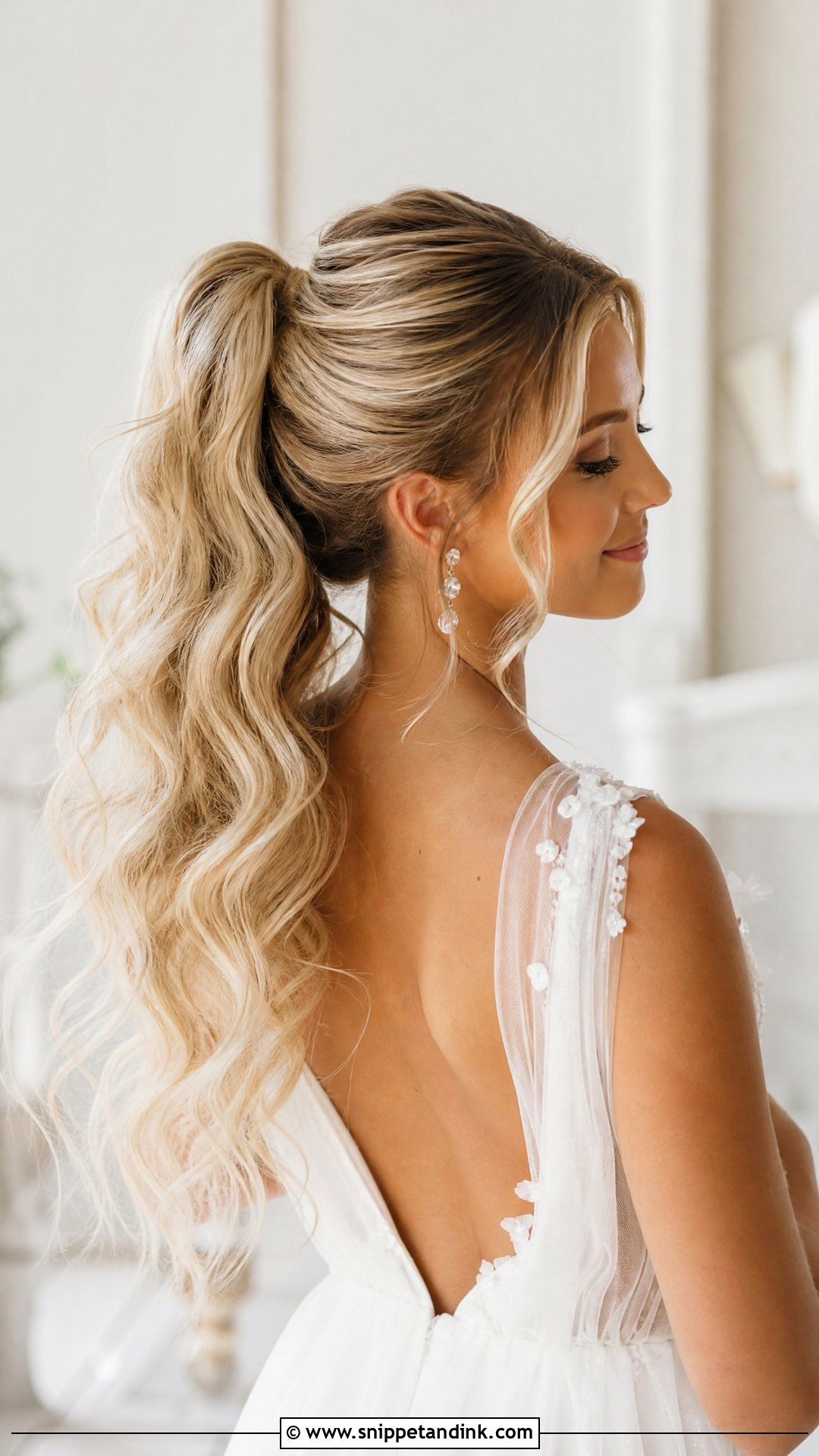 Wavy High Ponytail for Wedding - Snippet and Ink - 20 High Ponytail Hairstyles for Wedding