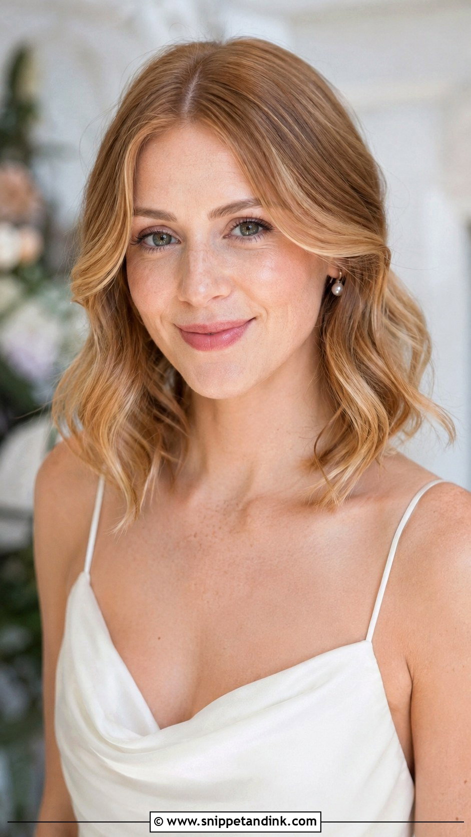 Wavy Lob Wedding Hairstyle - Snippet and Ink - 15 Lesbian Wedding Hairstyles