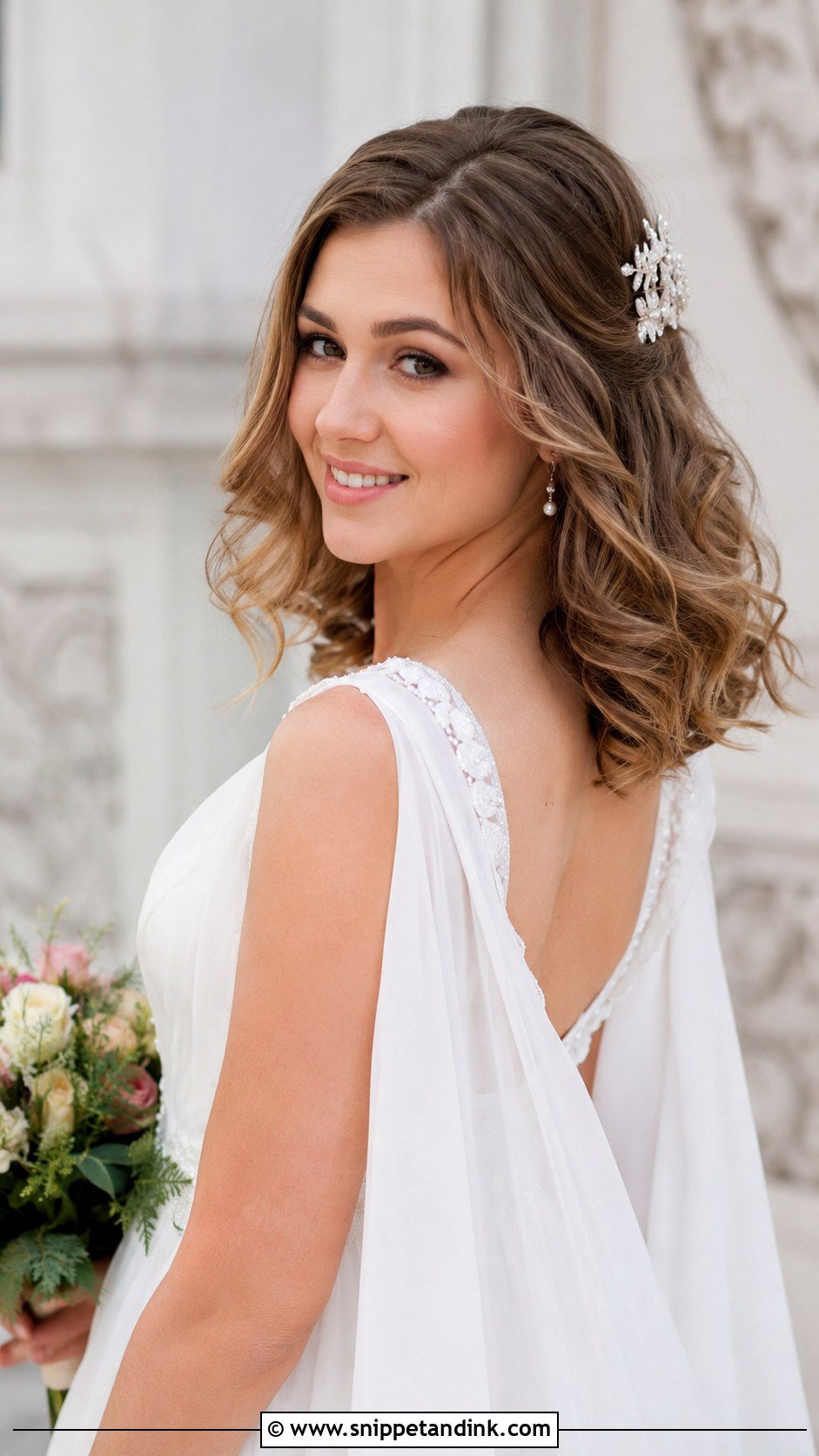 Wavy Lob With Loose Curls - Snippet and Ink - 30 Bob Wedding Hairstyles