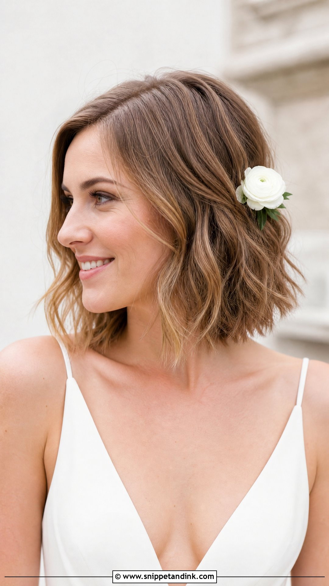Wavy Lob for Short Hair - Snippet and Ink - 20 Relaxed Wedding Hair Ideas