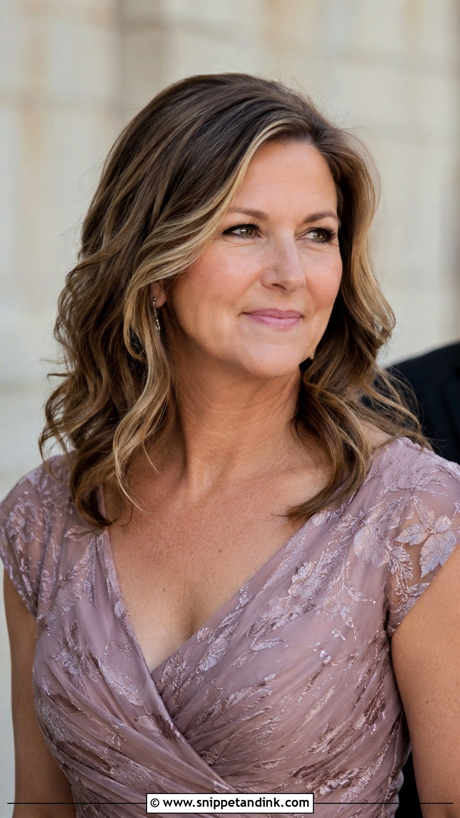 Wavy Lob with Money Piece Highlights - Snippet and Ink - 20 Mother of Groom Hair Ideas