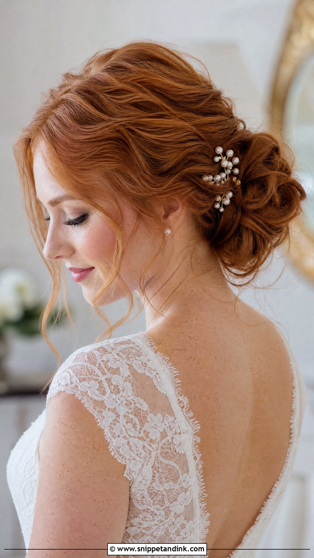 Wavy Low Bun Wedding Hair - Snippet and Ink - 20 Wavy Hair Styles for Wedding