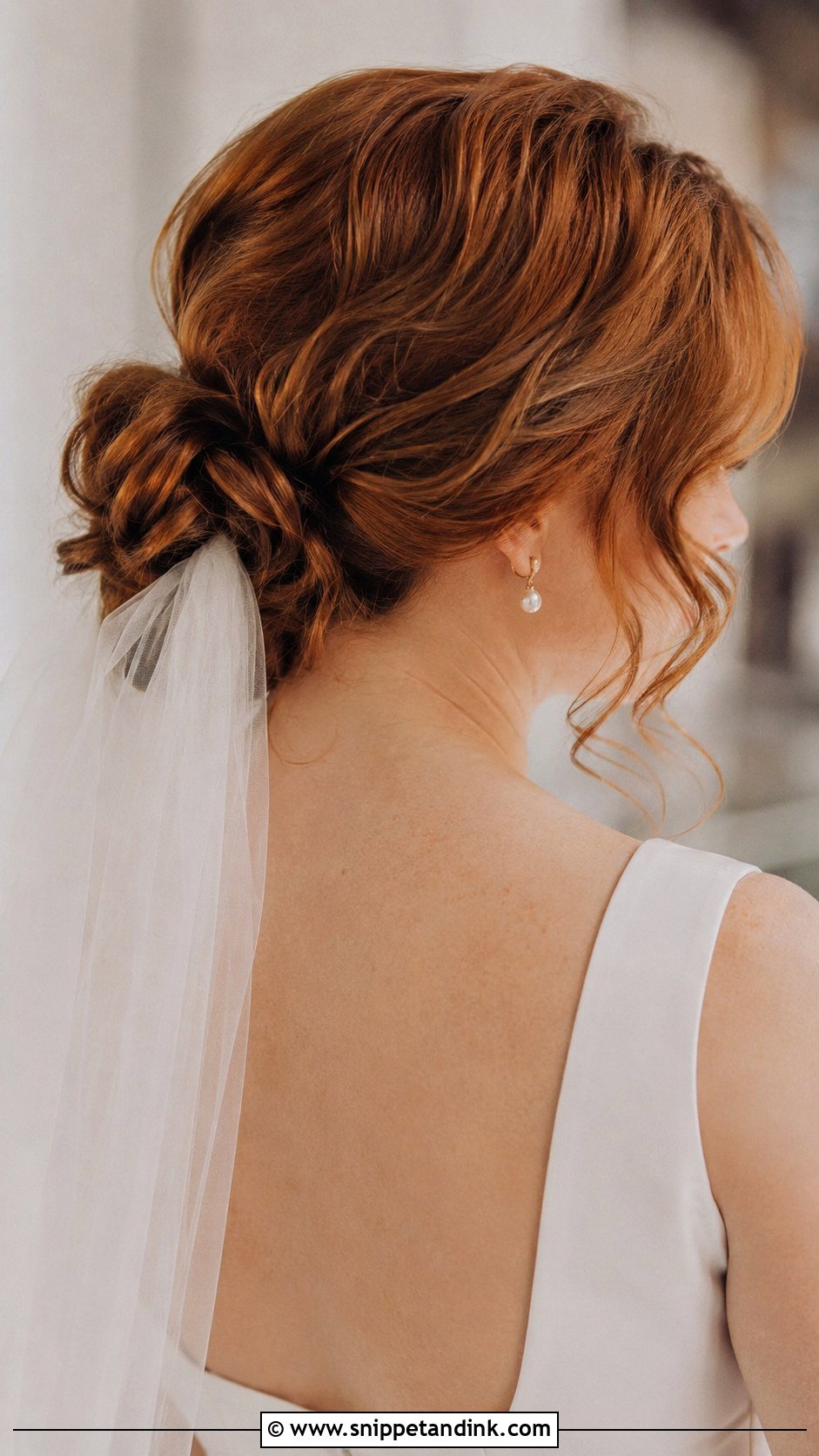 Wavy Low Bun Wedding Hairstyle - Snippet and Ink - 25 Wavy Hair for Wedding Ideas
