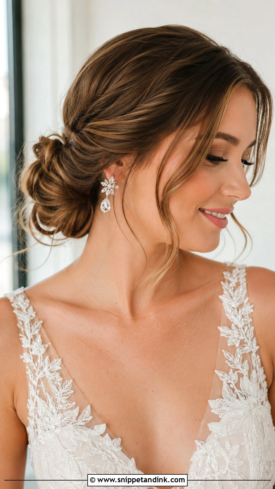 Wavy Low Bun With Face Framing Pieces - Snippet and Ink - 20 Bridal Hair Waves
