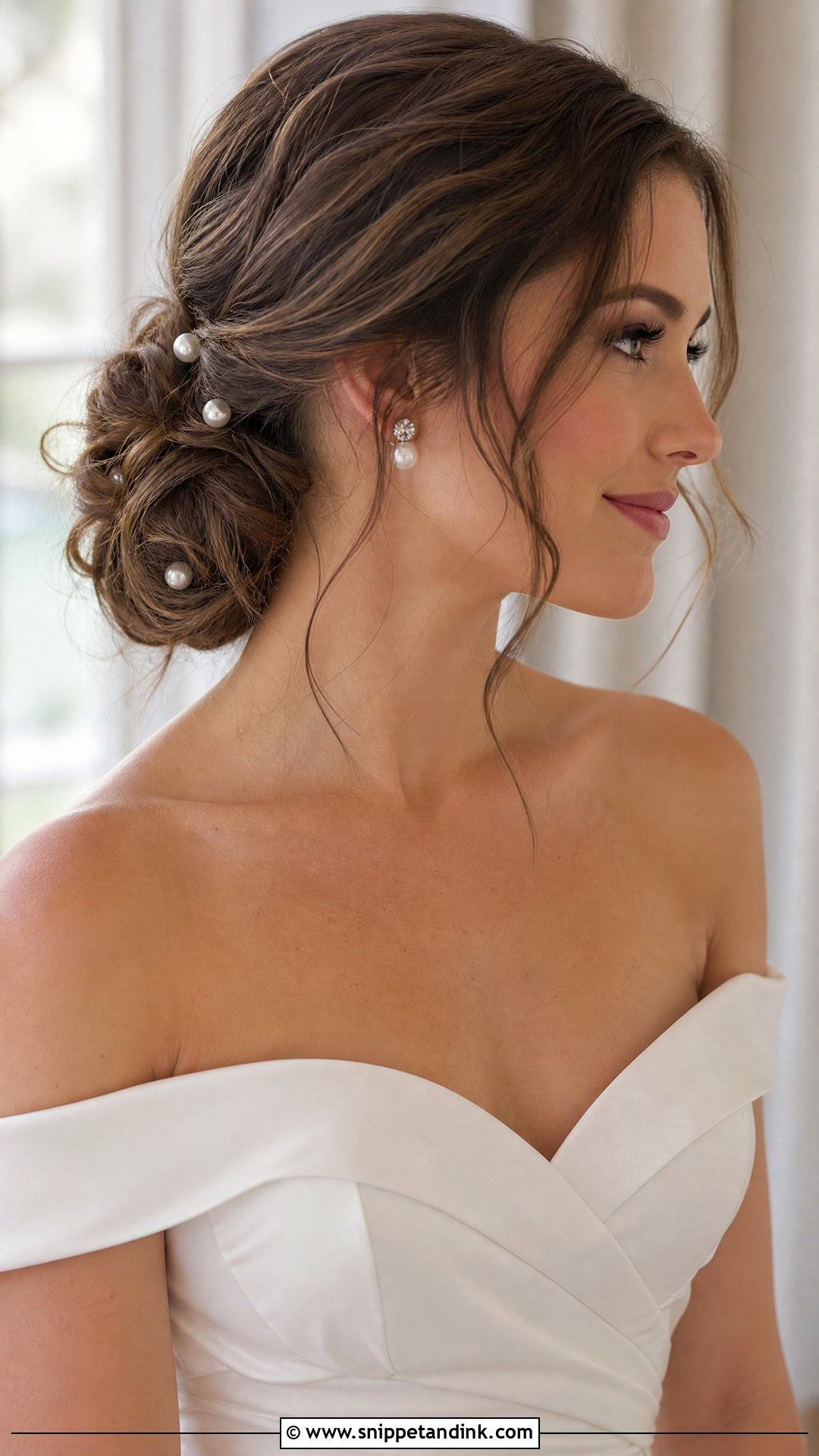 Wavy Low Bun for Wedding - Snippet and Ink - 20 Wavy Hairstyle for Wedding Ideas