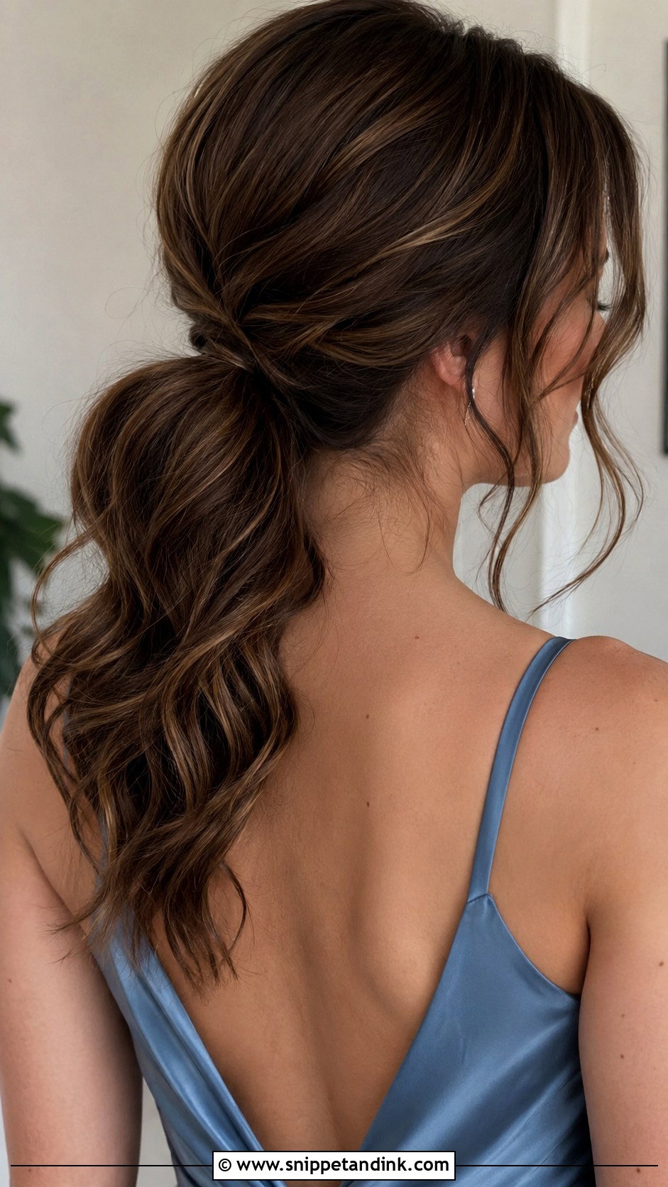 Wavy Low Pony Bridesmaid Hair - Snippet and Ink - 20 Low Pony Bridesmaid Hair Ideas