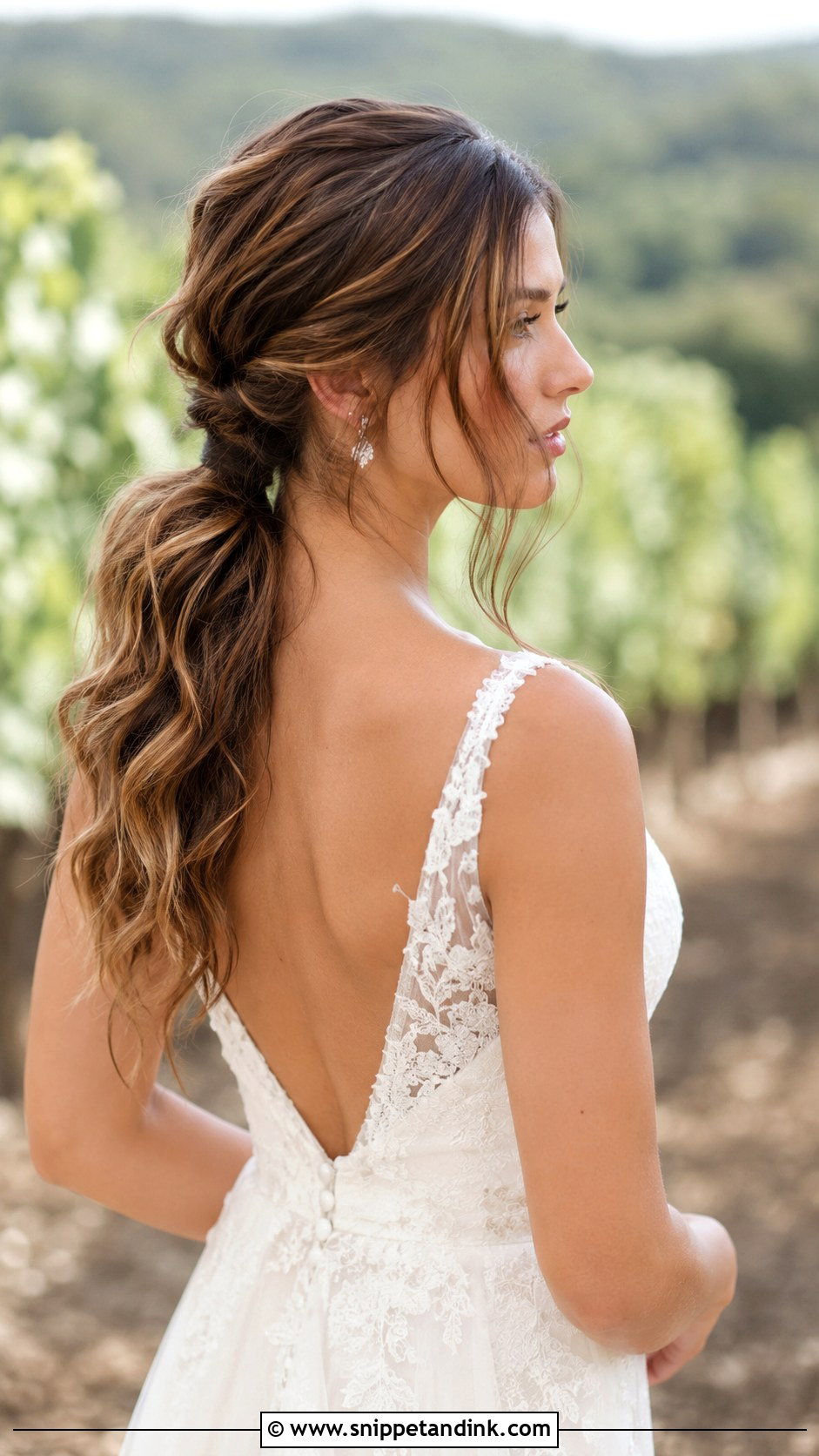 Wavy Low Ponytail - Snippet and Ink - 25 Bride Ponytail Hairstyles