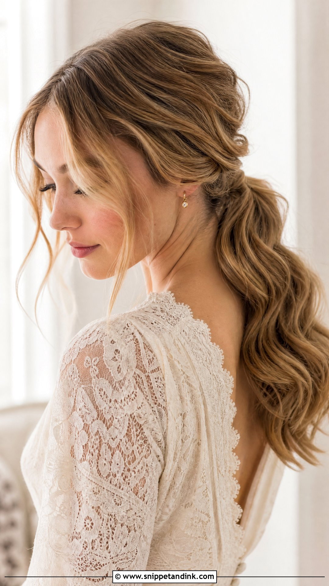 Wavy Low Ponytail - Snippet and Ink - 20 Wedding Guest Hair Ponytail Ideas