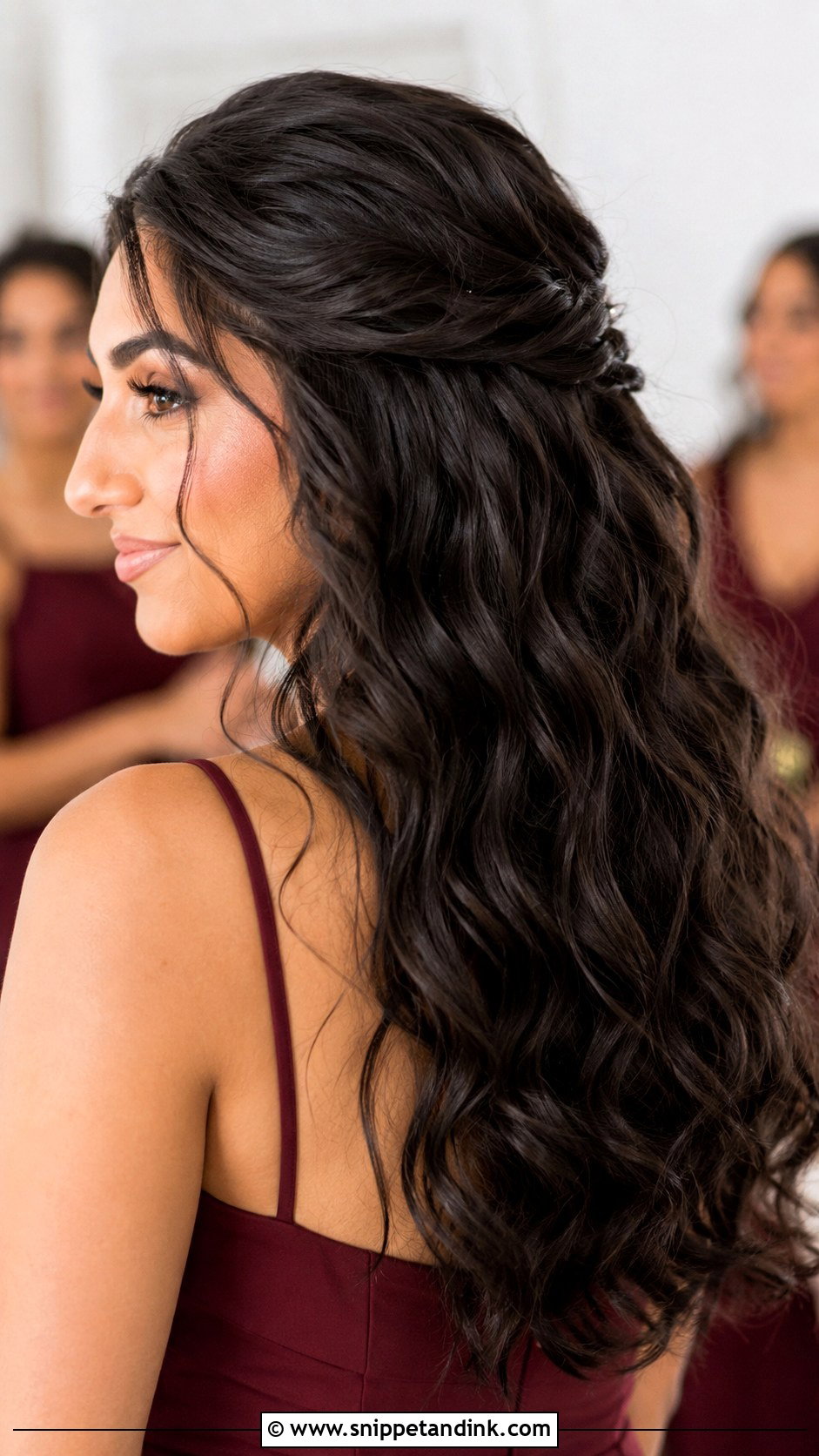 Wavy Natural Hair Bridesmaid Hair - Snippet and Ink - 20 Wavy Hair Bridesmaid Ideas