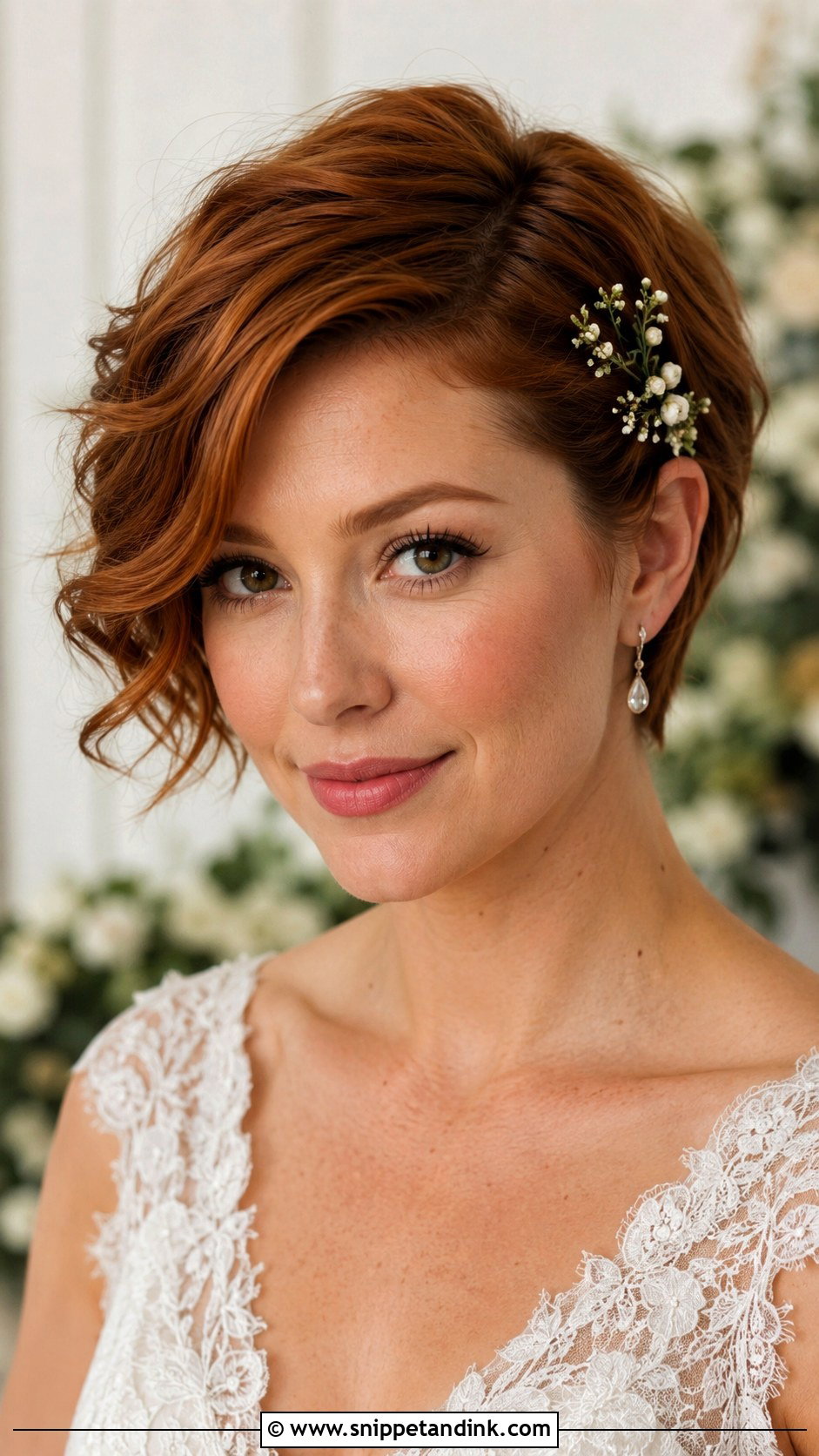 Wavy Pixie Wedding Hair - Snippet and Ink - 15 Very Short Hair Wedding Styles