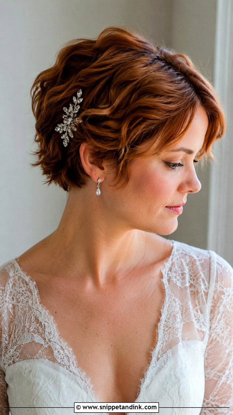 Wavy Pixie Wedding Hair - Snippet and Ink - 15 Pixie Hair Wedding Styles