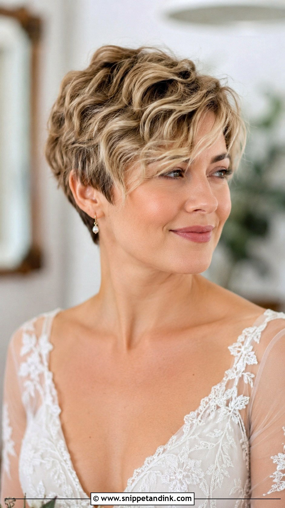 Wavy Pixie With Soft Texture - Snippet and Ink - 35 Short Hair Wedding Styles
