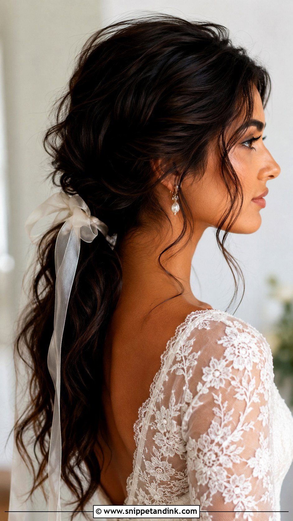 Wavy Pony Wedding Hairstyle - Snippet and Ink - 15 Pony Wedding Hairstyle Ideas