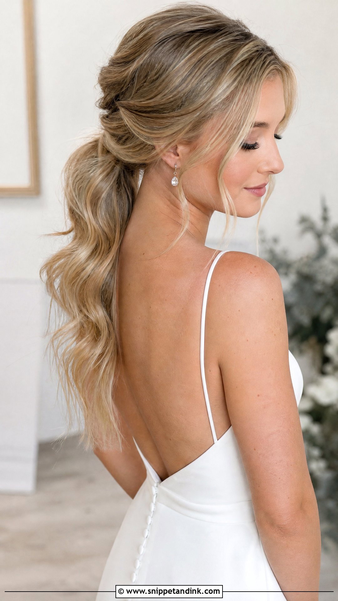 Wavy Ponytail Bridal Hairstyle - Snippet and Ink - 20 Wavy Bridal Hairstyles