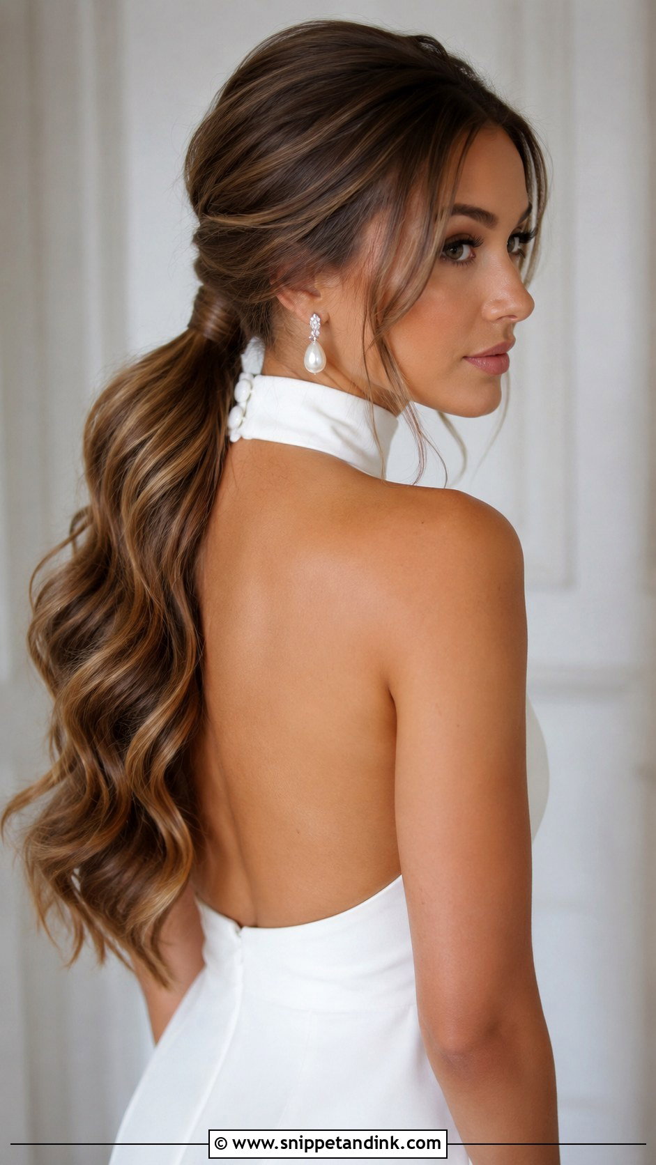 Wavy Ponytail Bride Hairstyle - Snippet and Ink - 15 Waves Bride Hairstyles