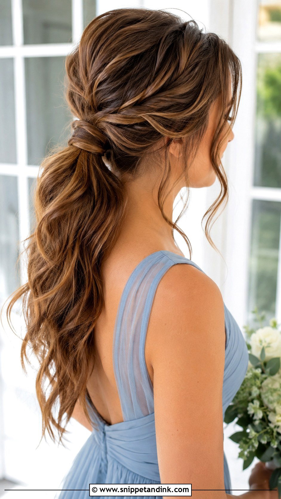 Wavy Ponytail Bridesmaid Hair - Snippet and Ink - 20 Bridesmaid Hair Pony Ideas