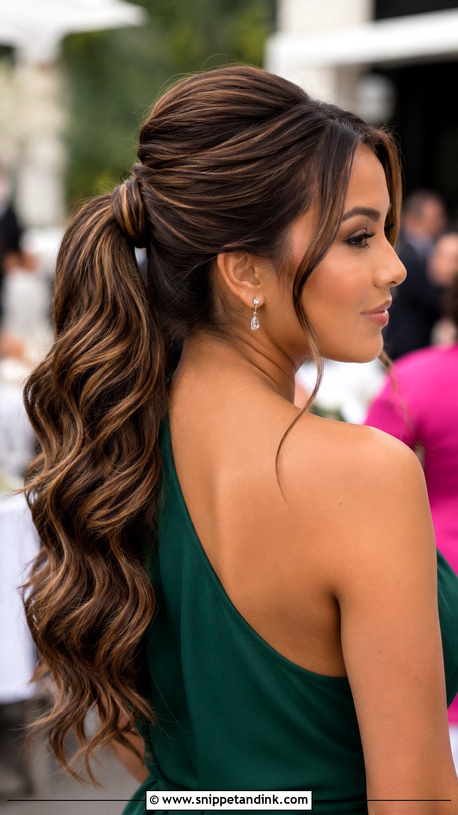 Wavy Ponytail Wedding Guest Hair - Snippet and Ink - 15 Wavy Hairstyles Wedding Guest