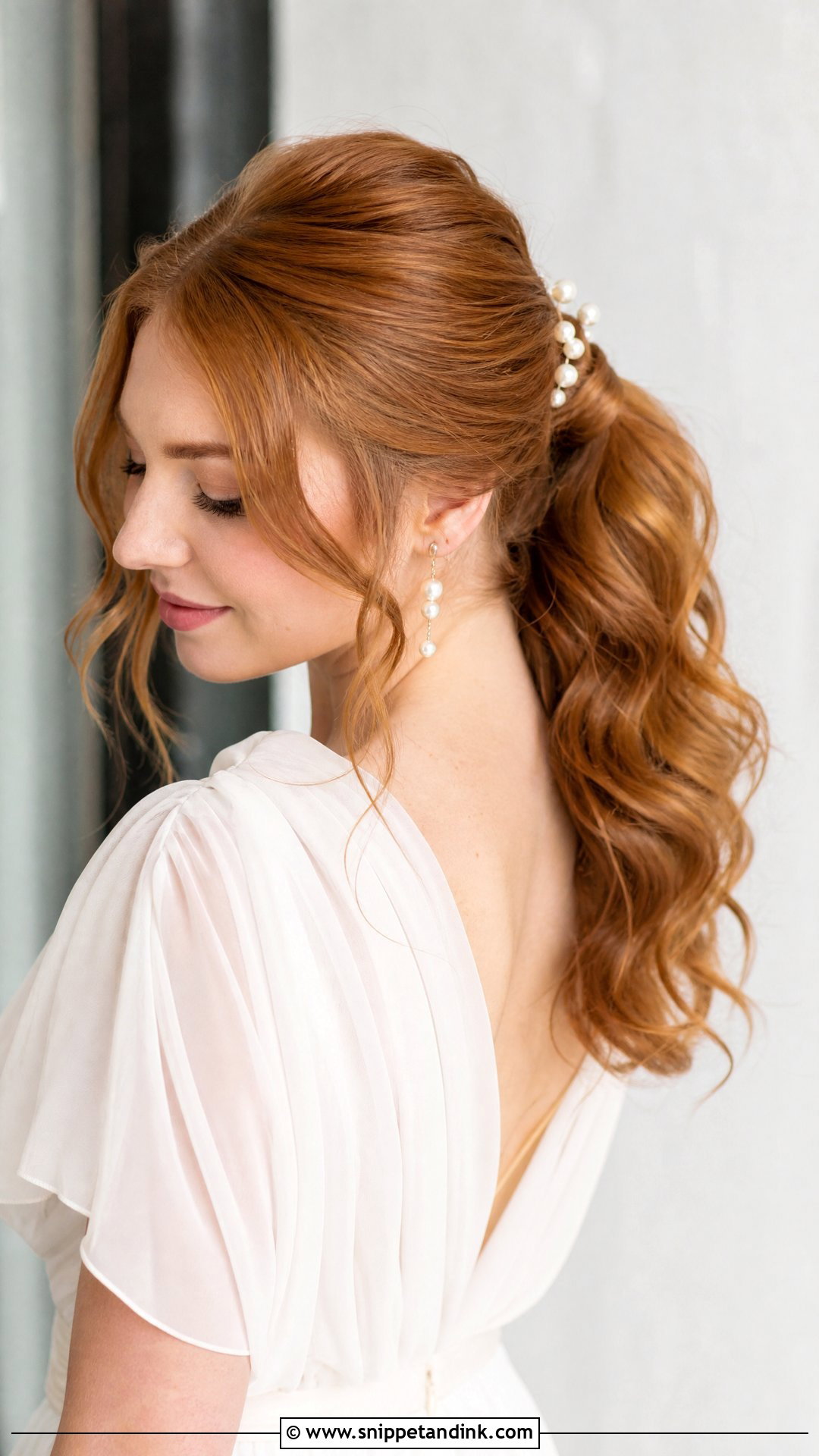 Wavy Ponytail Wedding Hair - Snippet and Ink - 20 Power Ponytail Wedding Ideas
