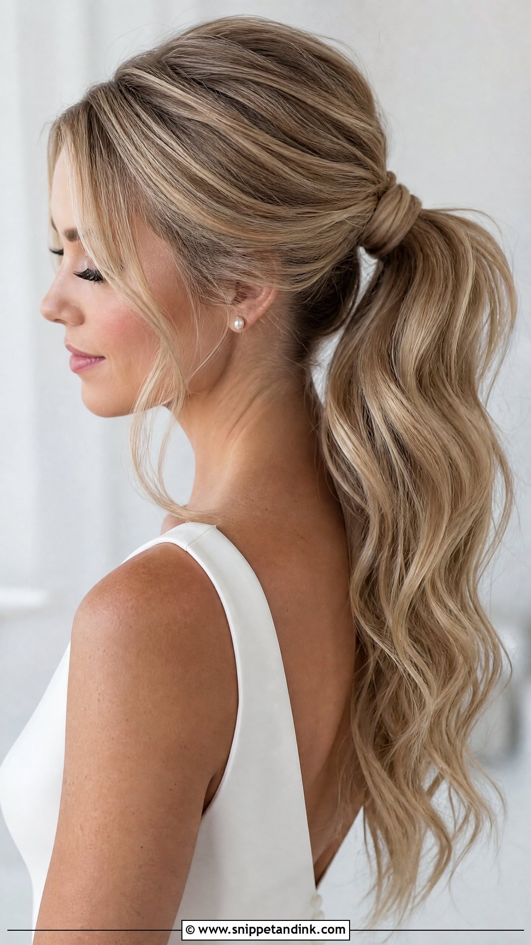 Wavy Ponytail Wedding Hair - Snippet and Ink - 20 Wavy Hair Wedding Hairstyles