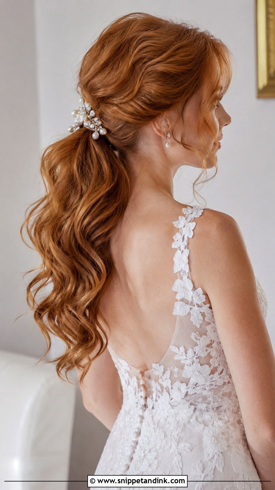 Wavy Ponytail Wedding Hairstyle - Snippet and Ink - 20 Ponytail Wedding Hairstyle Ideas